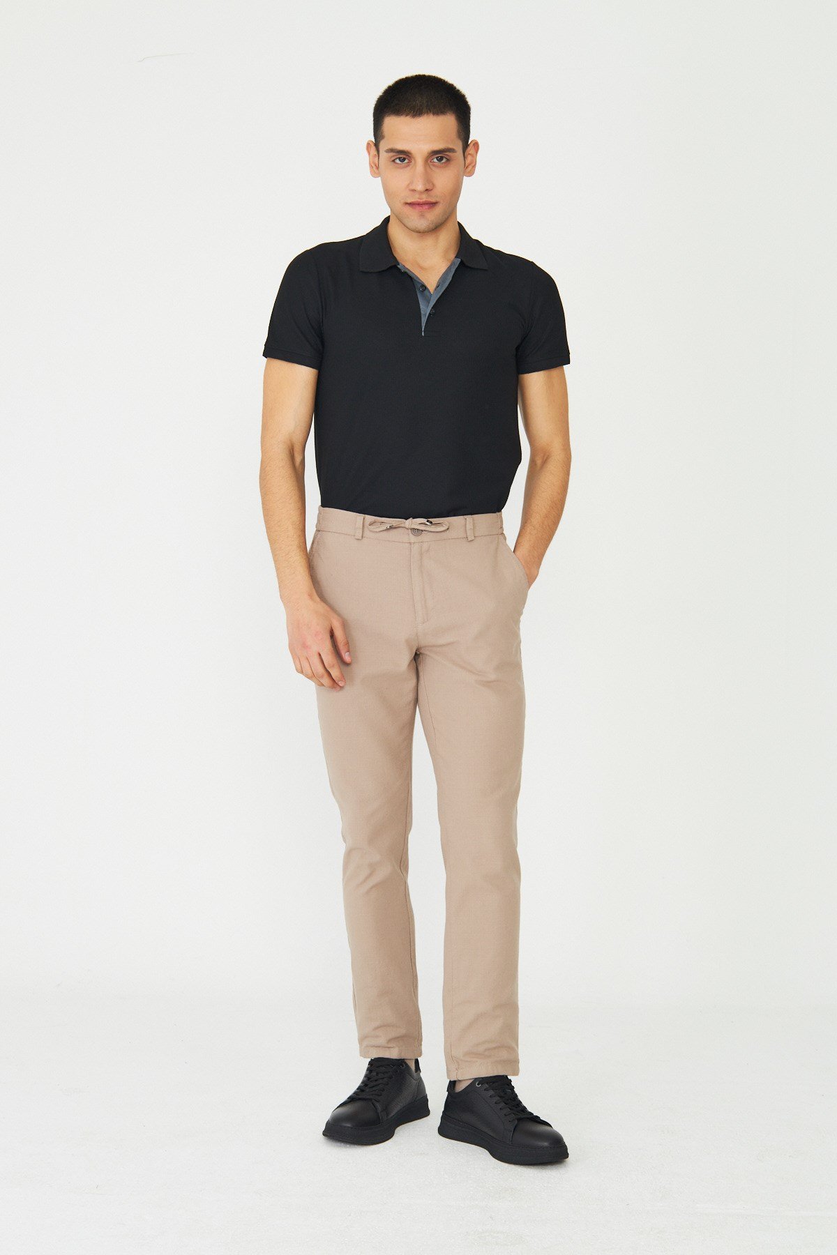 White StoneBej Erkek Rahat Kalıp Spor Jogger Pantolon