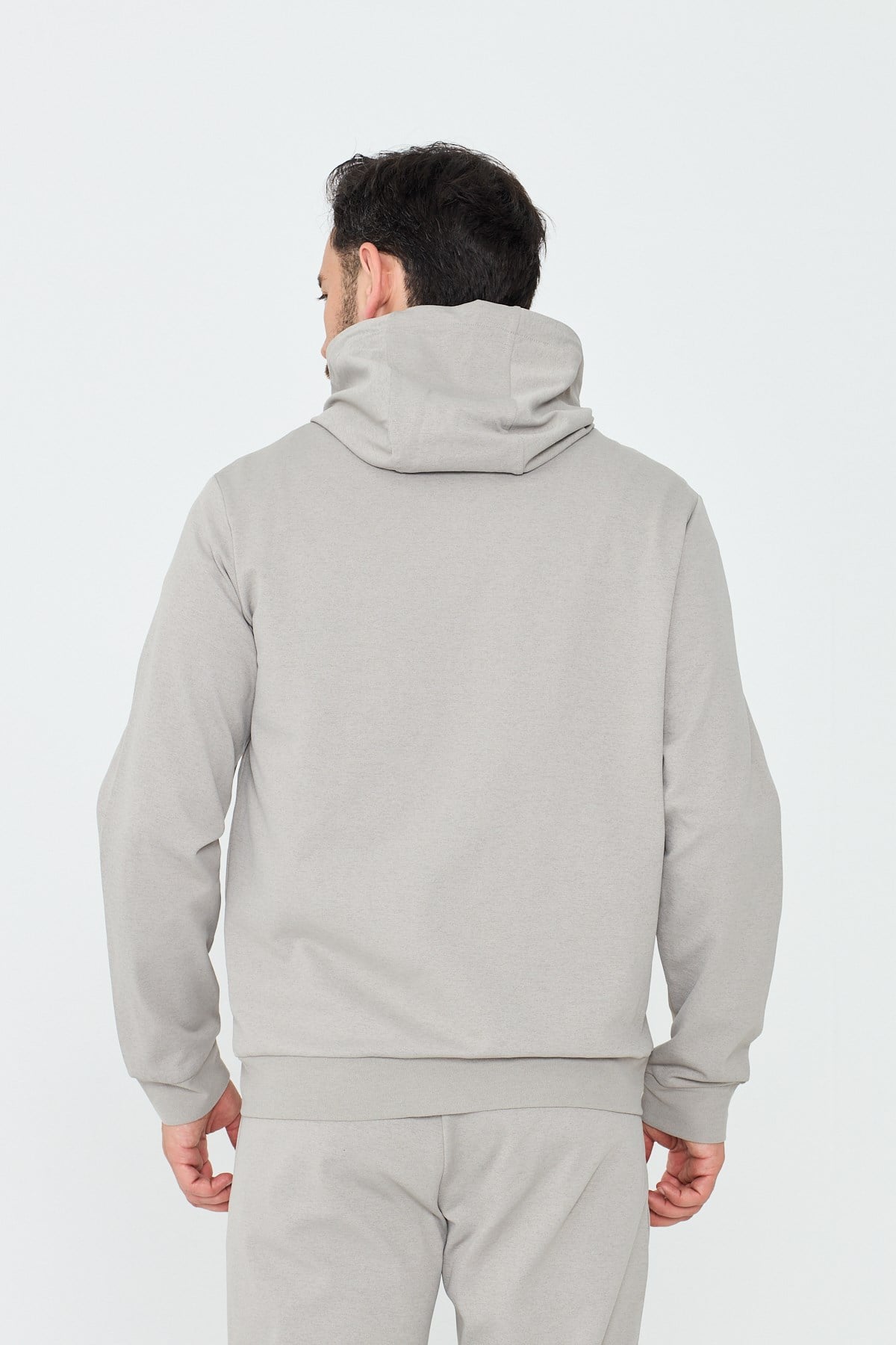 White StoneBej Kapüşonlu Fermuarlı Erkek Sweatshirt