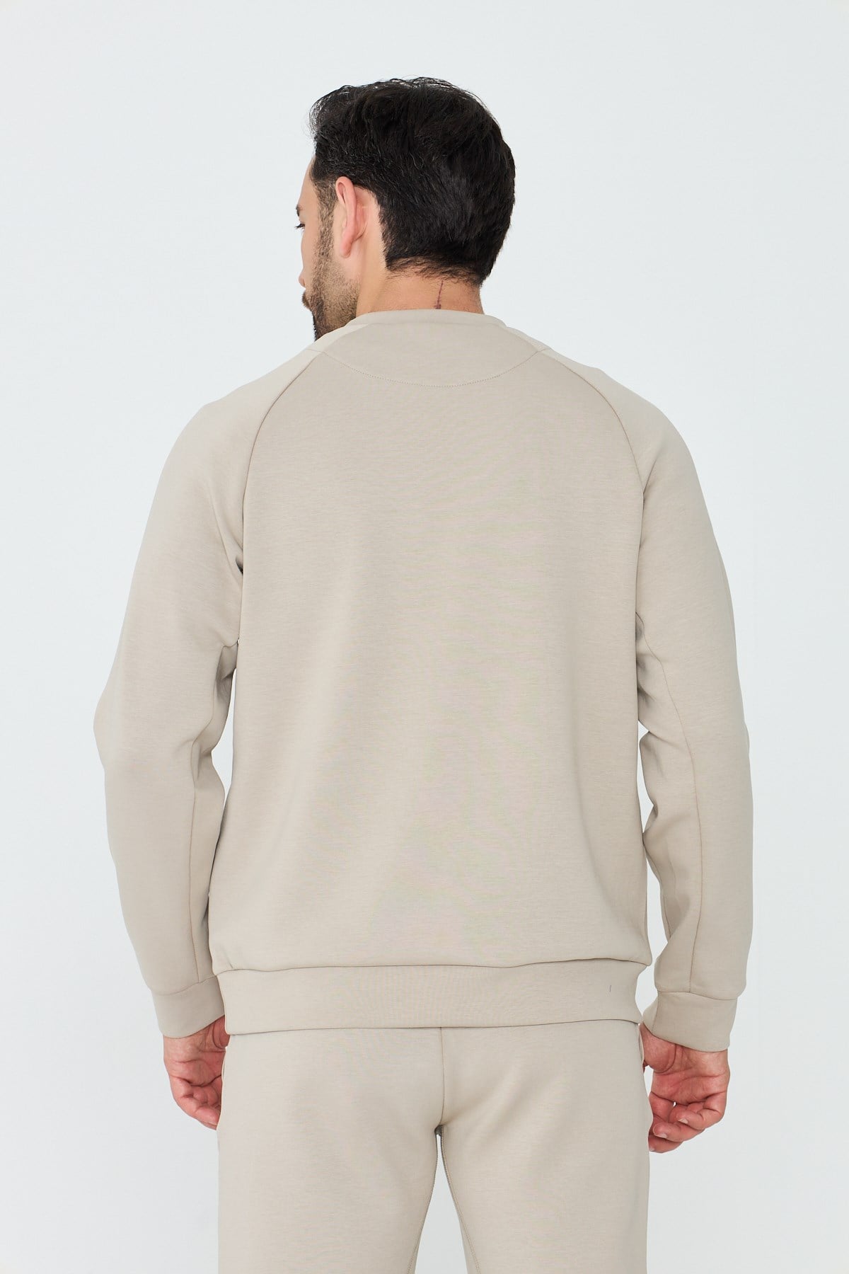 White StoneBej Pamuklu Erkek Basic Sweatshirt