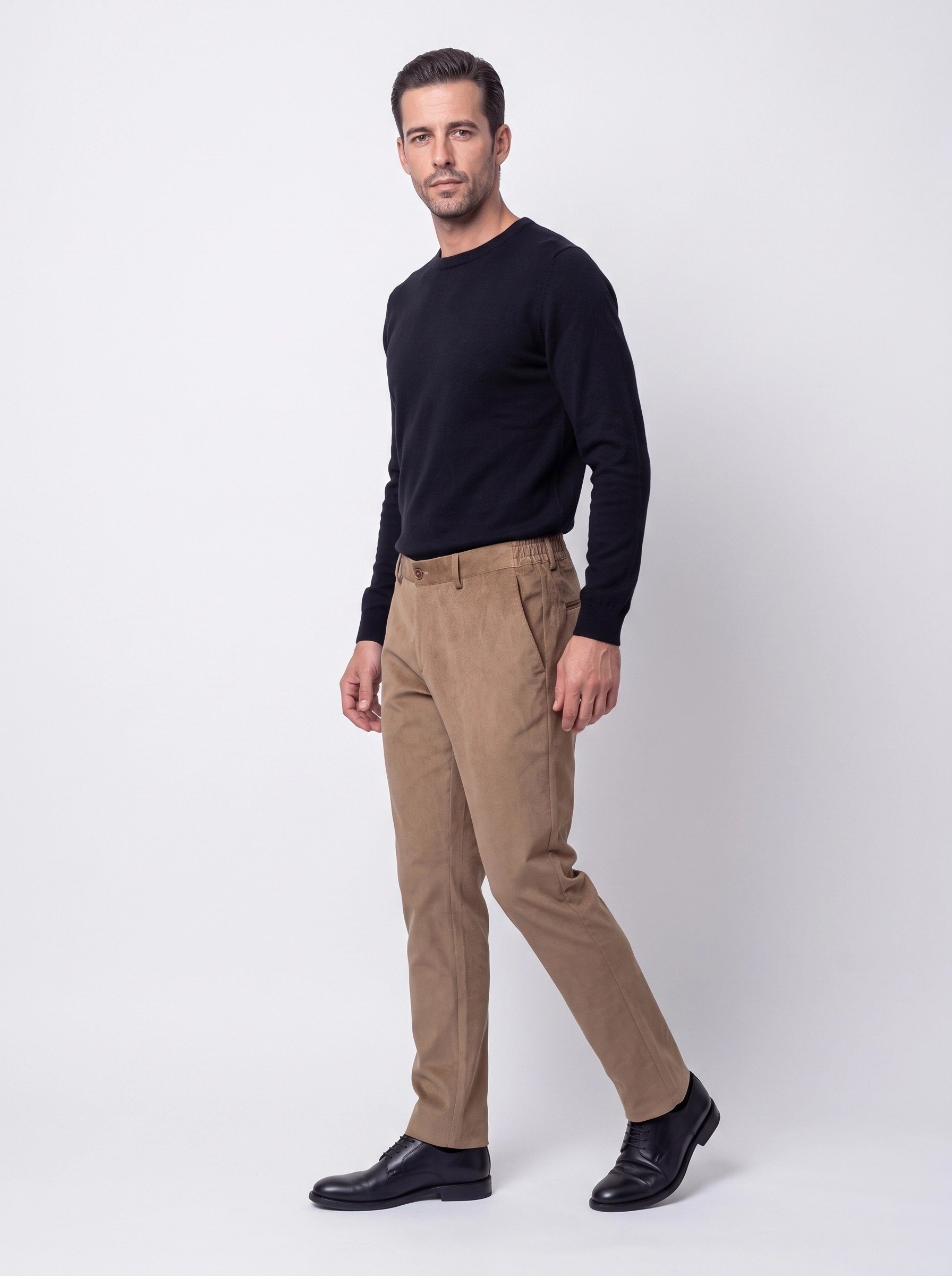 White StoneBej Regular Fit Kadife Jogger Spor Pantolon