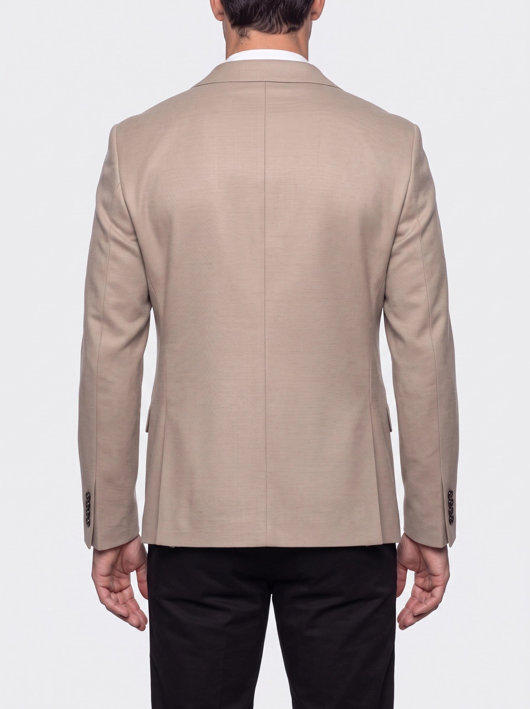 White StoneBej Slim Fit Sivri Yaka 6 Drop Erkek Günlük Ceket
