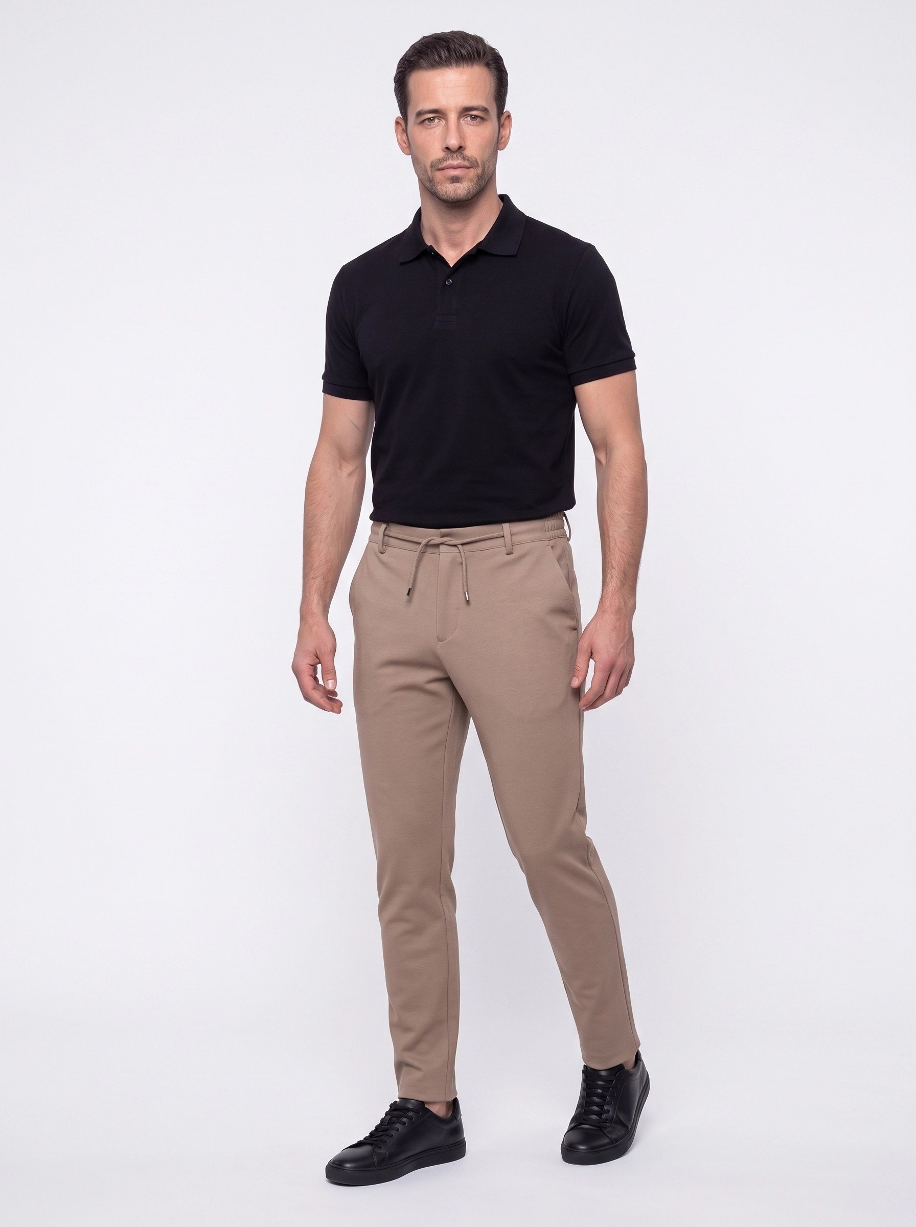 White StoneBej Yandan Cepli Slim Fit Jogger Spor Pantolon