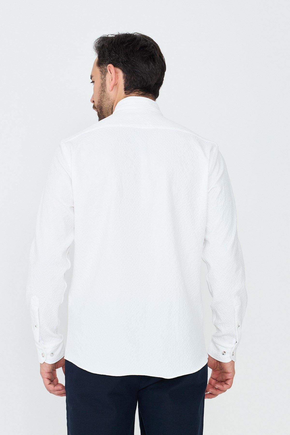 White StoneBeyaz Dynamic Fit Erkek Uzun Kollu Gömlek