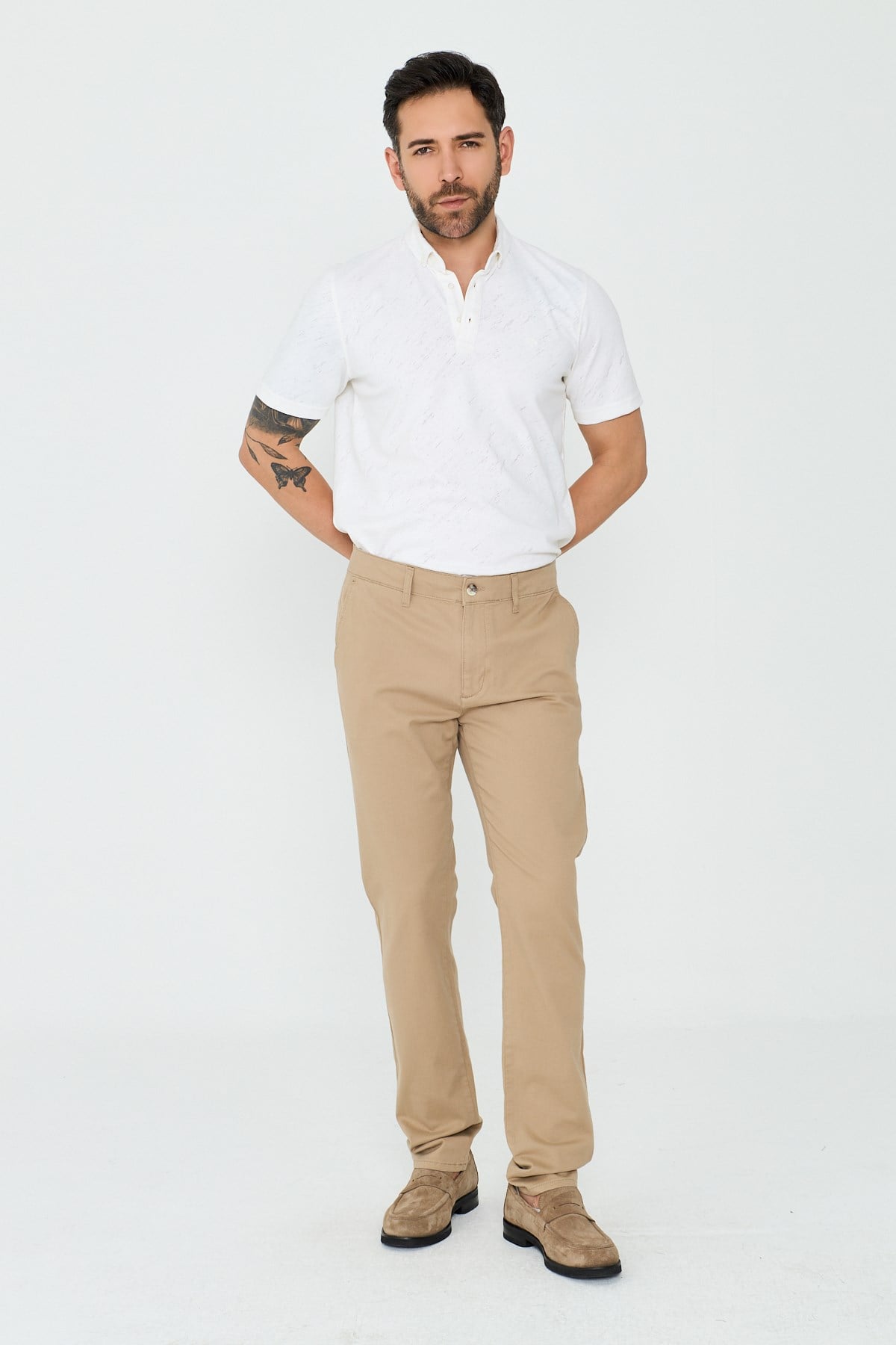 White StoneCamel Rengi Dynamic Fit Erkek Chino Pantolon