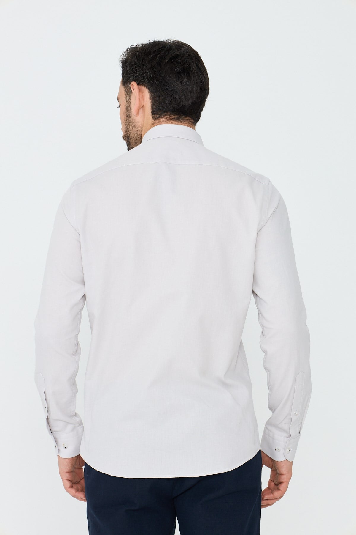 White StoneEkru %100 Pamuk Dynamic Fit Erkek Günlük Gömlek