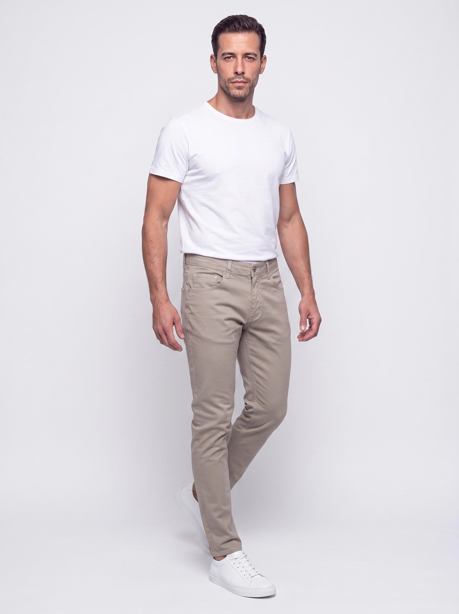 White StoneGri Dynamic Fit Erkek Chino Pantolon