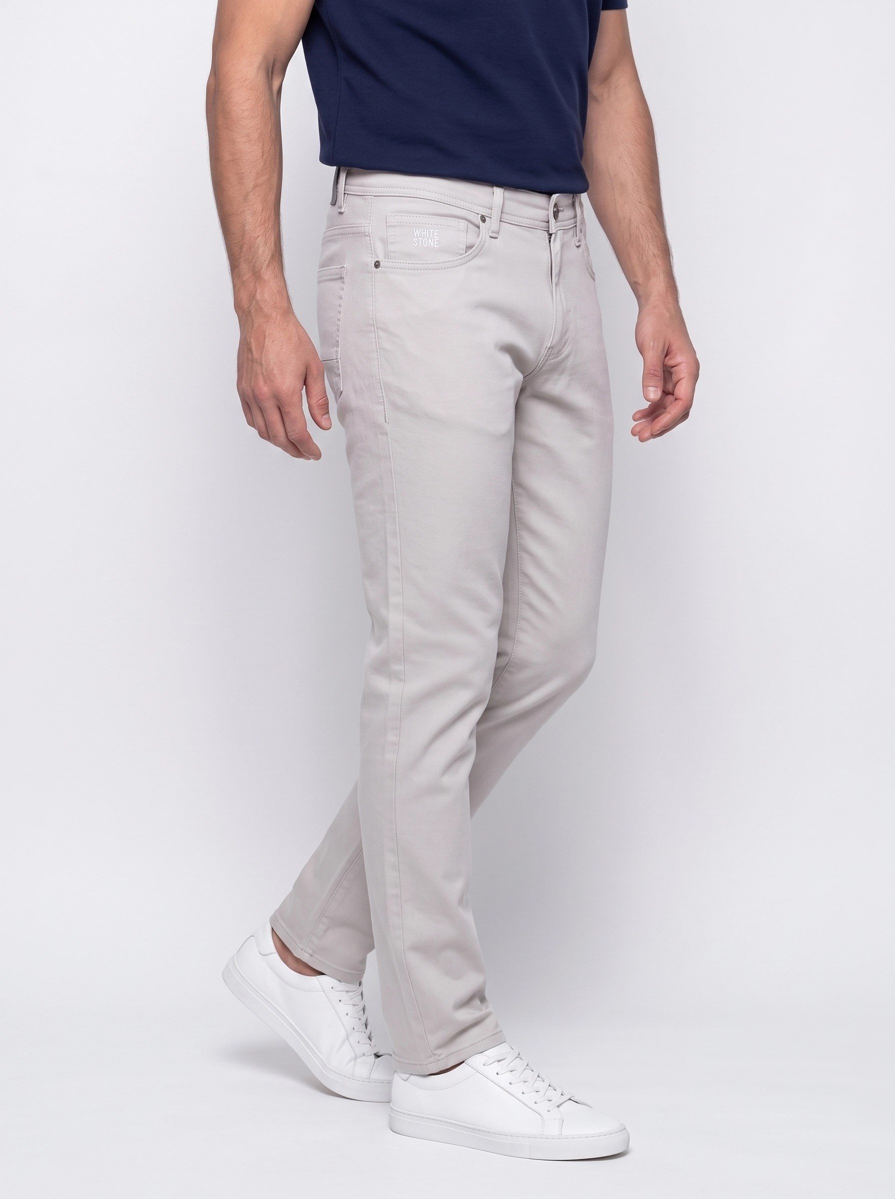 White StoneGri Regular Fit Erkek Chino Pantolon