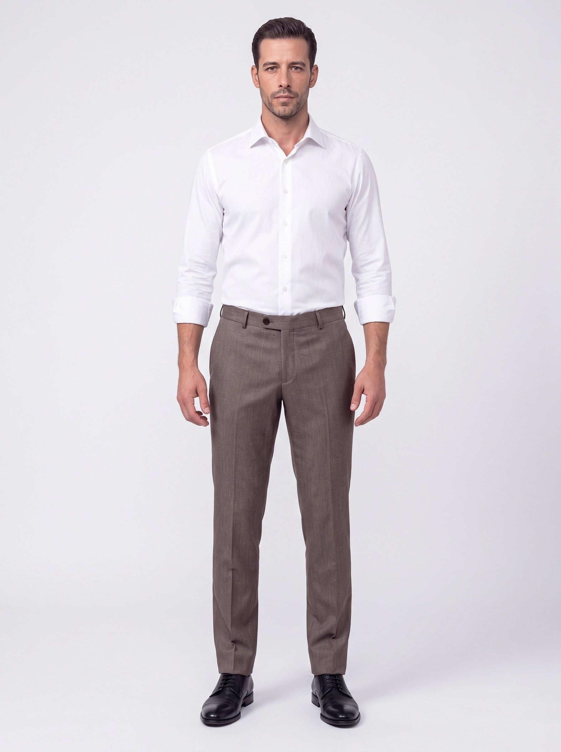 White StoneKahverengi Comfort Fit Erkek Klasik Pantolon