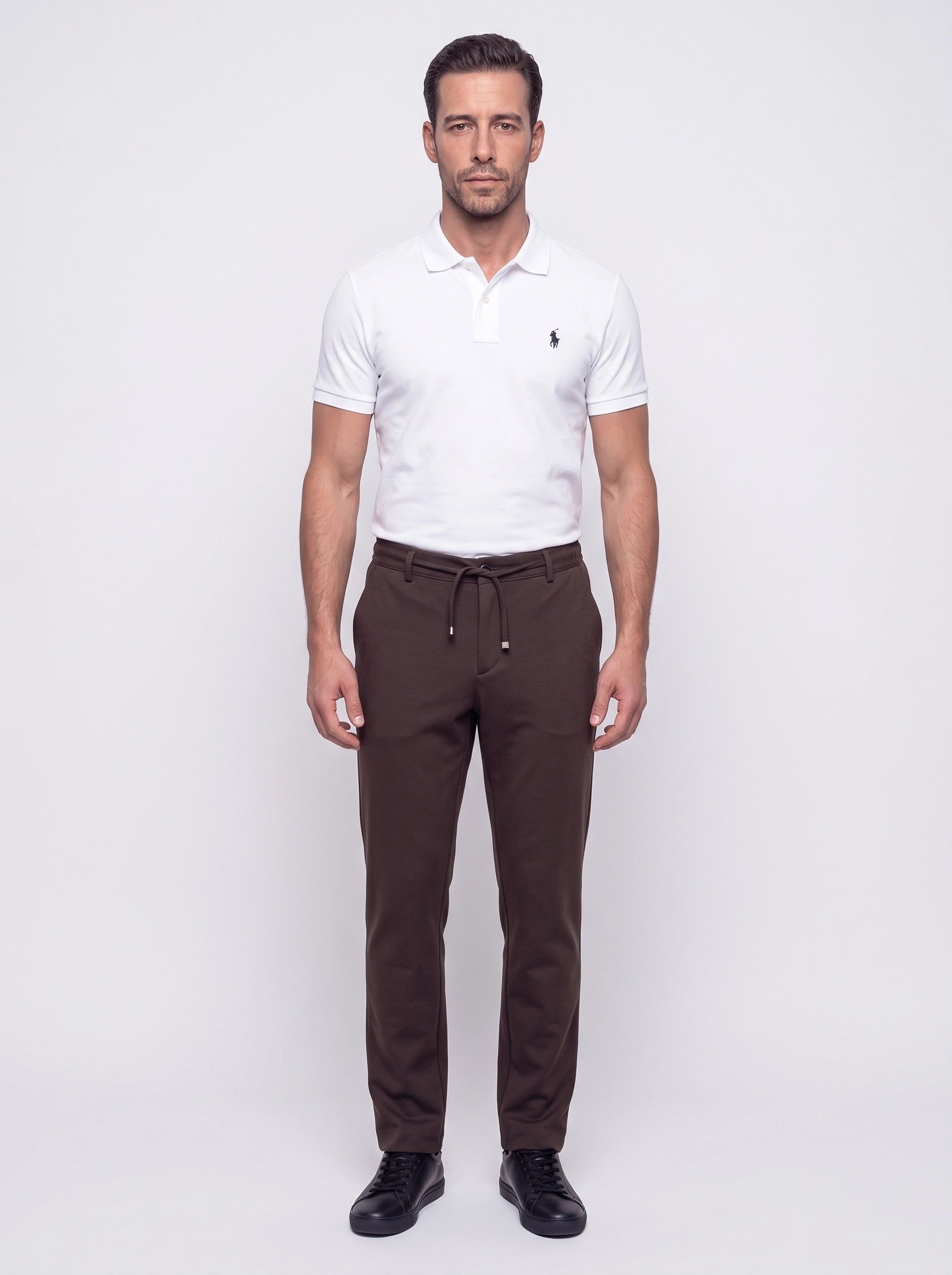 White StoneKahverengi Yandan Cepli Slim Fit Jogger Spor Pantolon