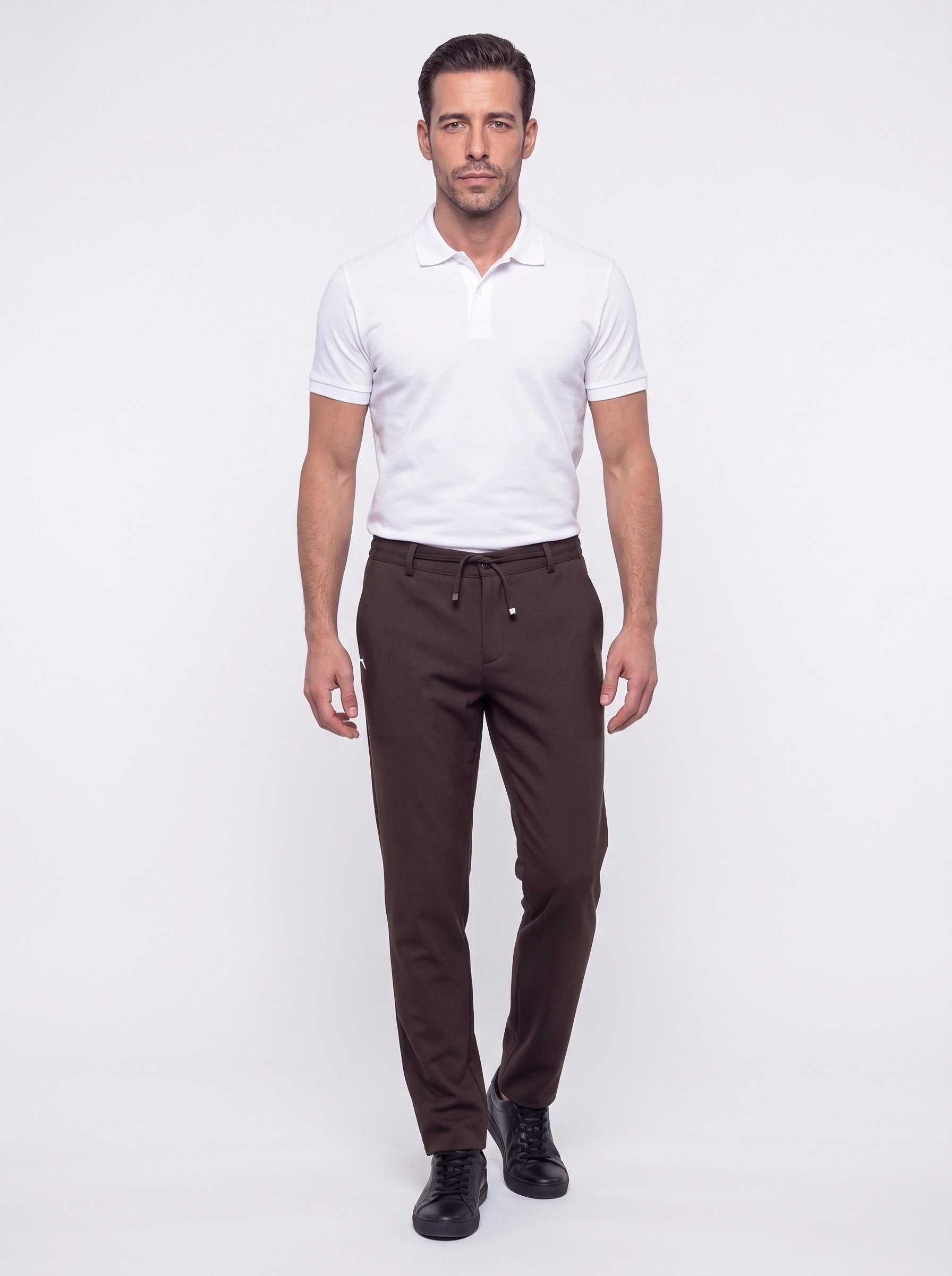 White StoneKahverengi Yandan Lastikli Regular Fit Erkek Jogger Pantolon