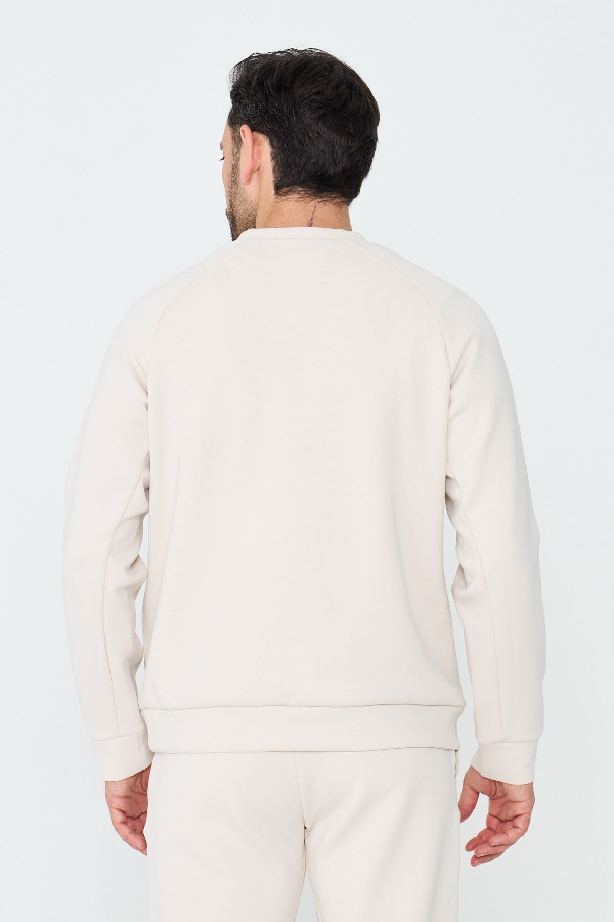 White StoneKırık Beyaz Pamuklu Erkek Basic Sweatshirt