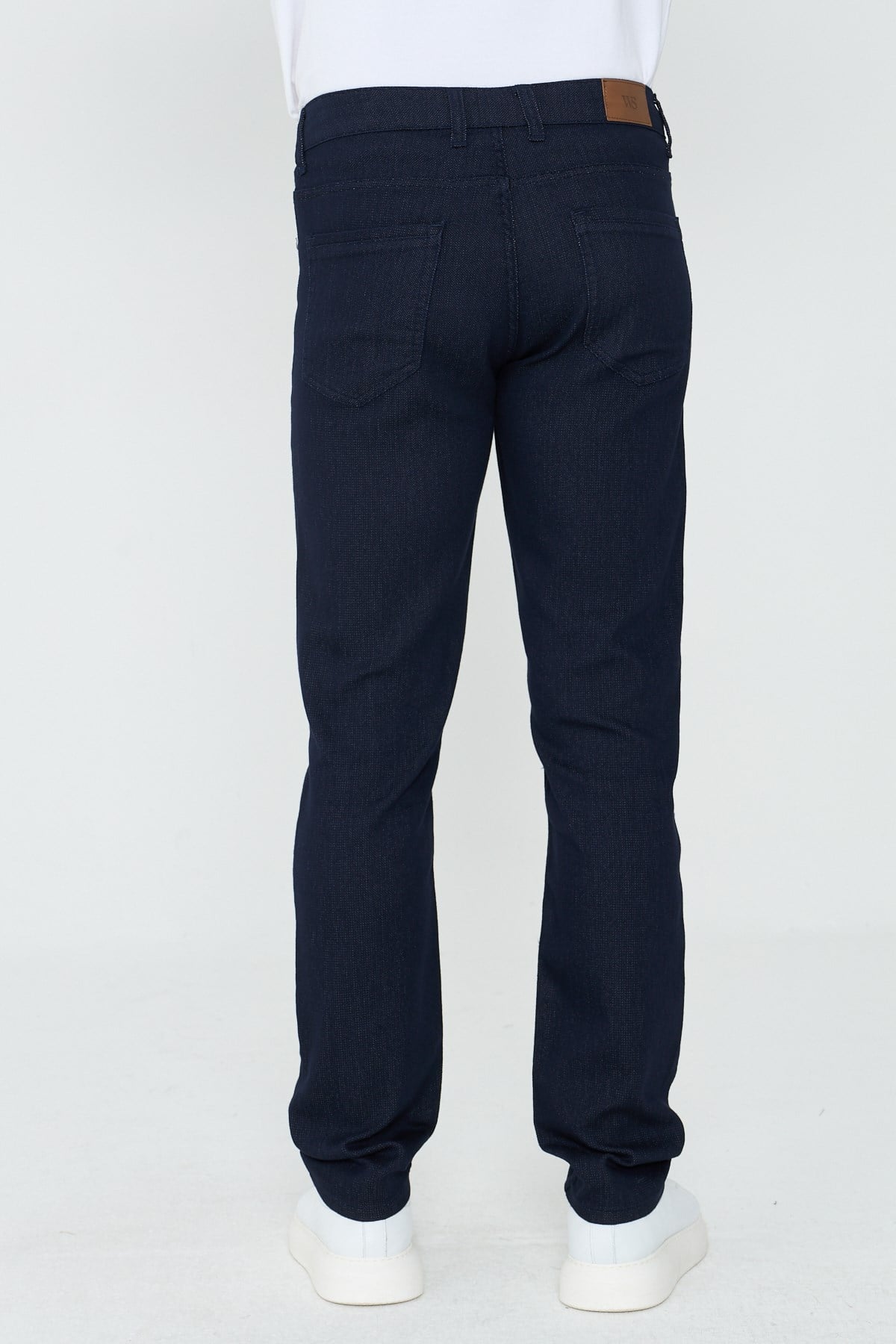 White StoneLacivert Dynamic Fit Mikro Desenli Yazlık Kot Pantolon