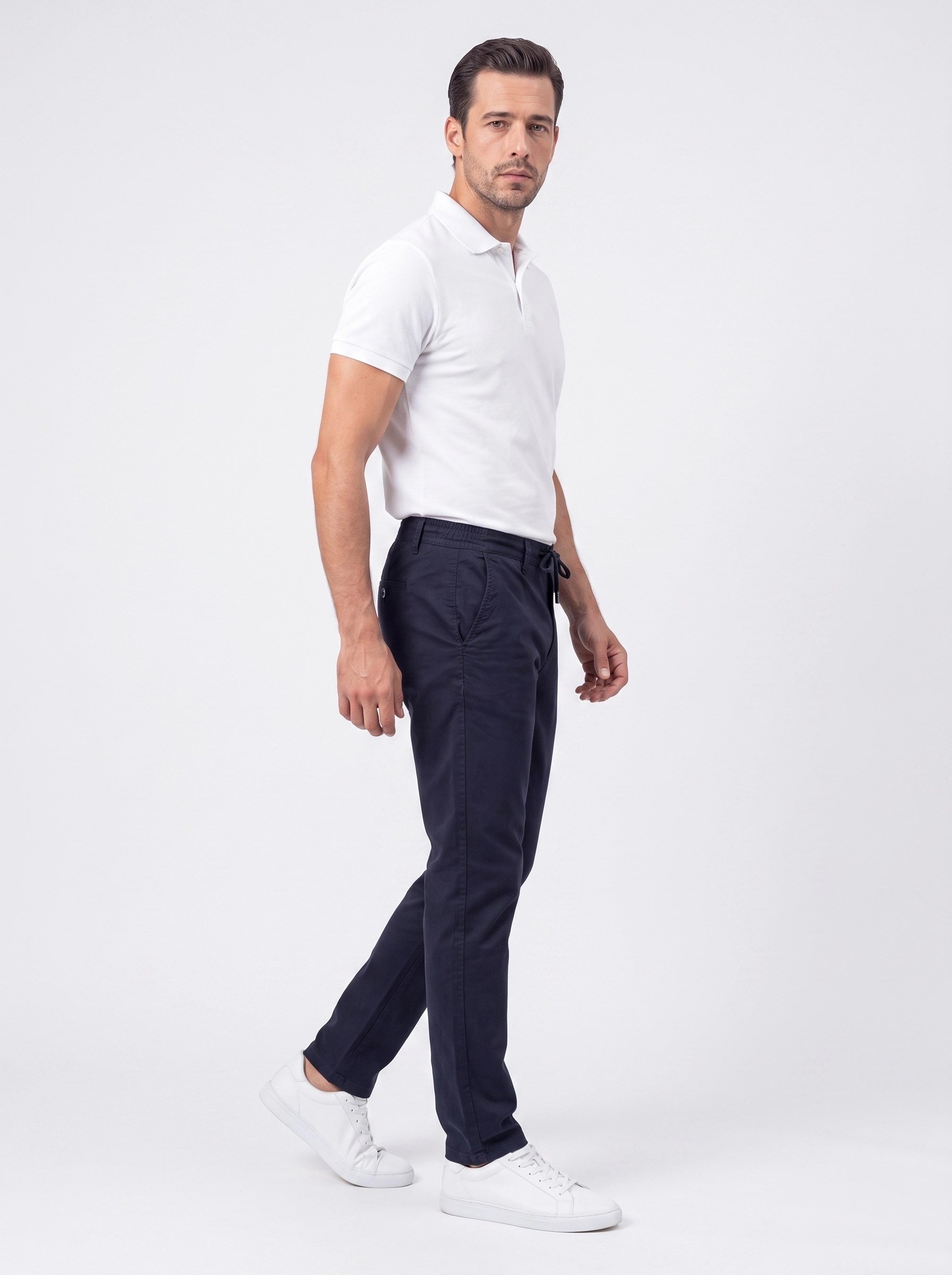 White StoneLacivert Dynamic Fit Yandan Lastikli Erkek Jogger Pantolon
