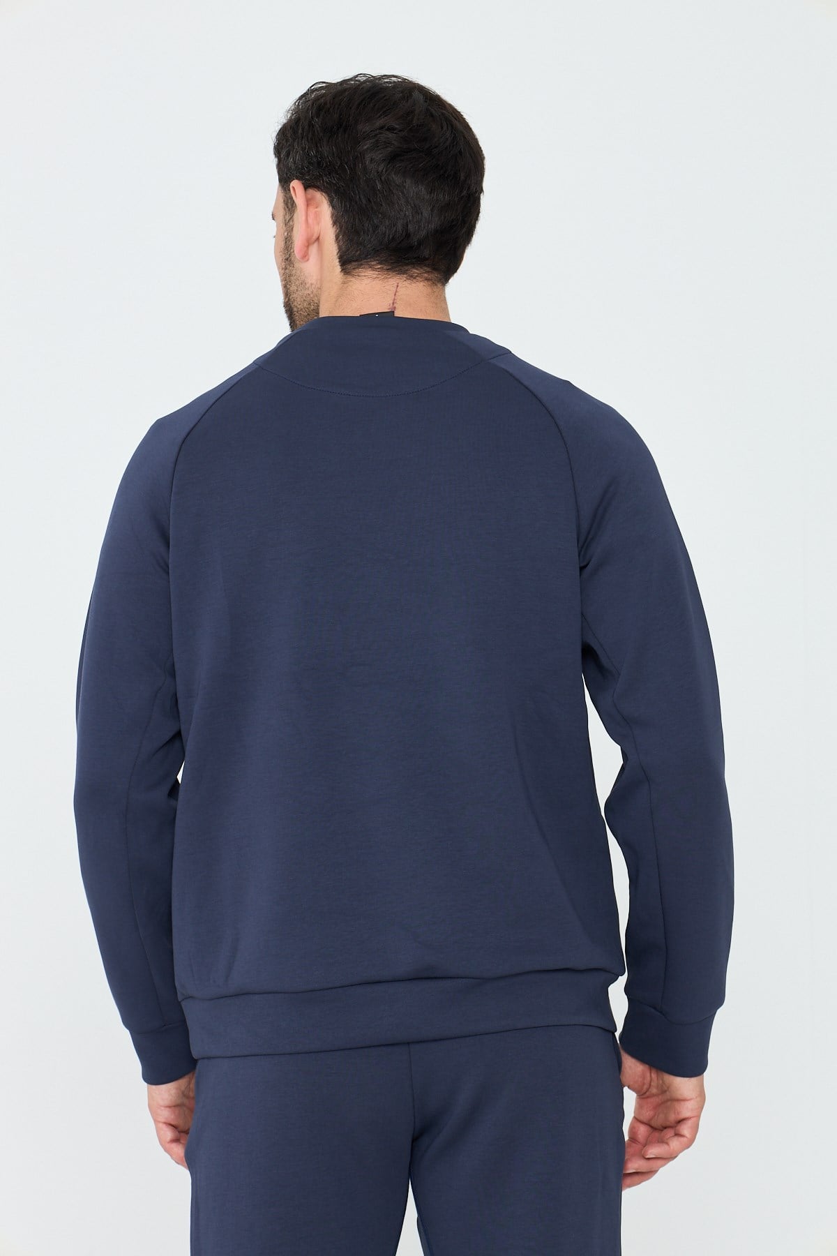 White StoneLacivert Pamuklu Erkek Basic Sweatshirt