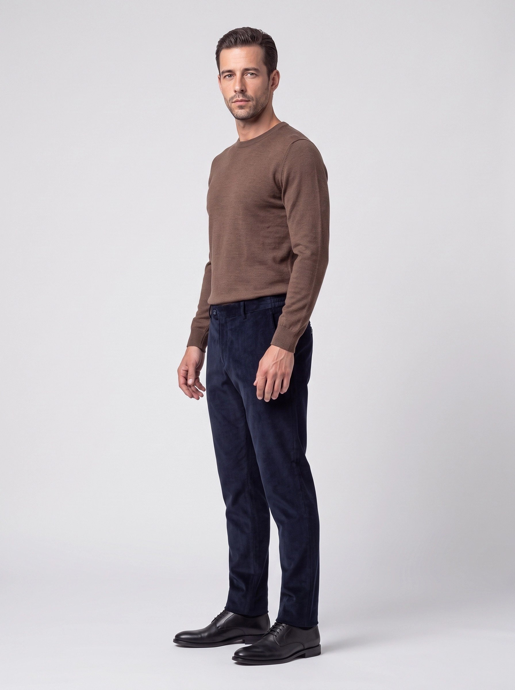 White StoneLacivert Regular Fit Kadife Jogger Spor Pantolon
