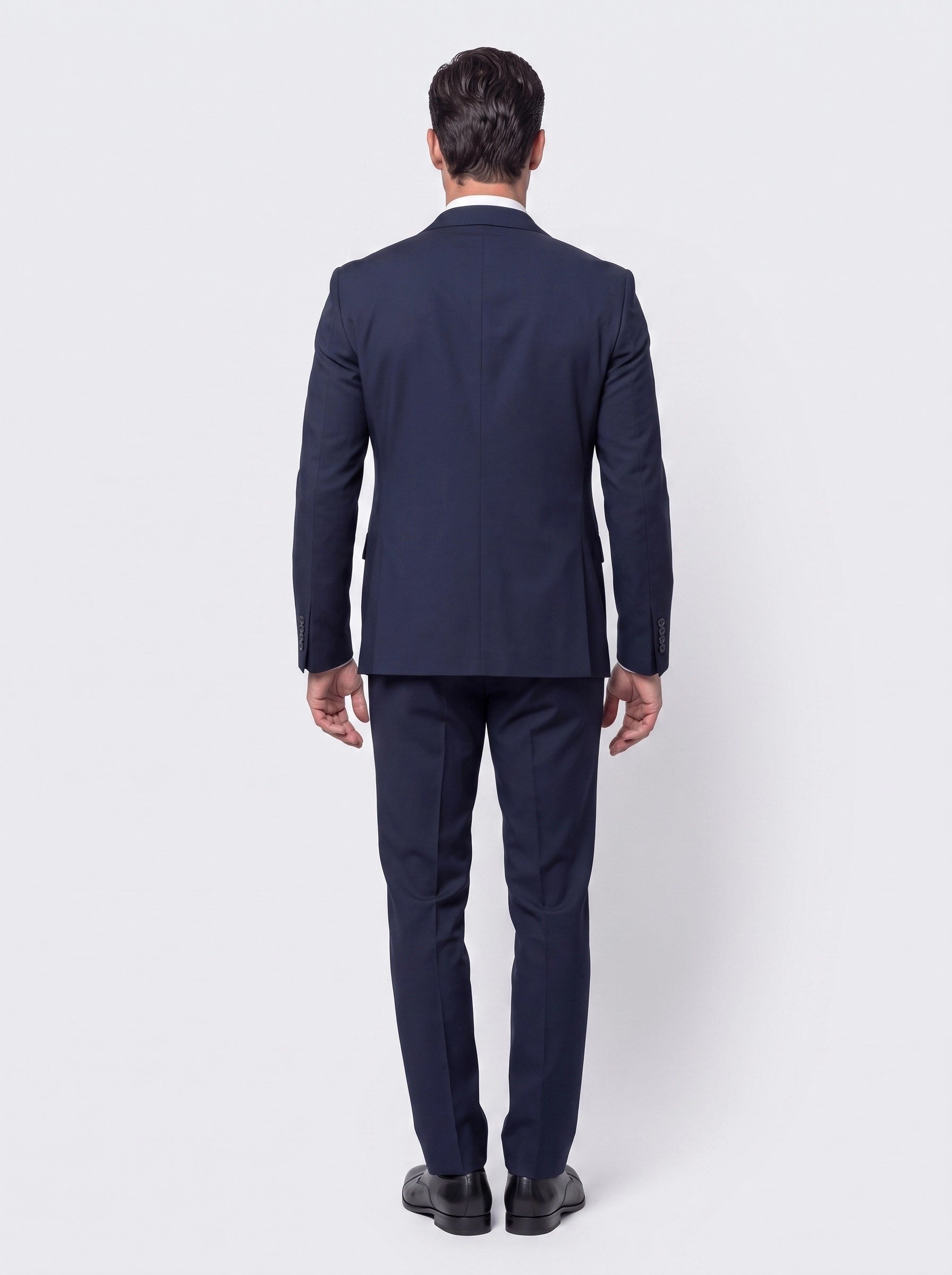 White StoneLacivert Sivri Yaka 6 Drop Regular Fit Yelekli Erkek Takım Elbise