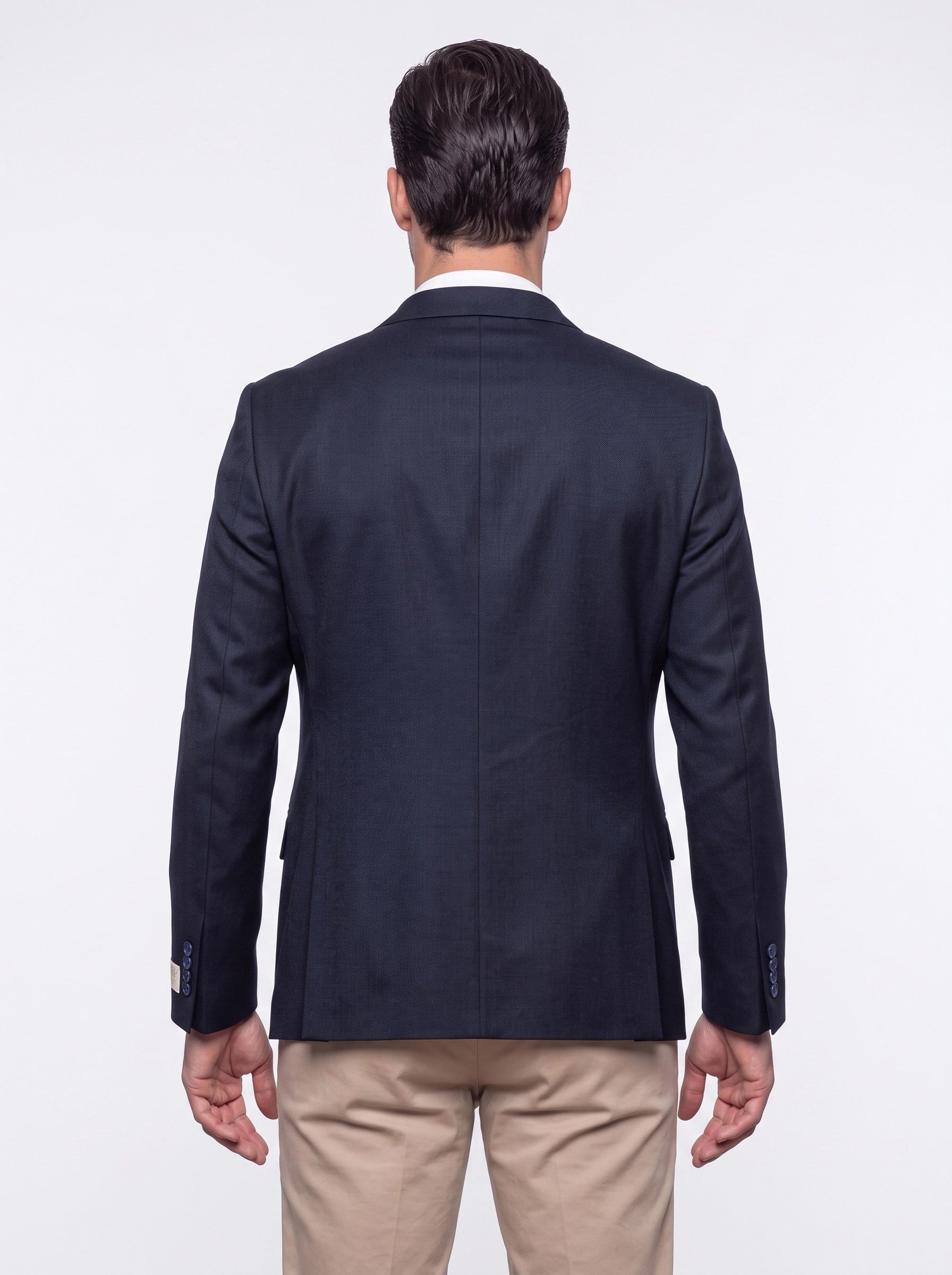 White StoneLacivert Slim Fit Sivri Yaka 6 Drop Erkek Günlük Ceket