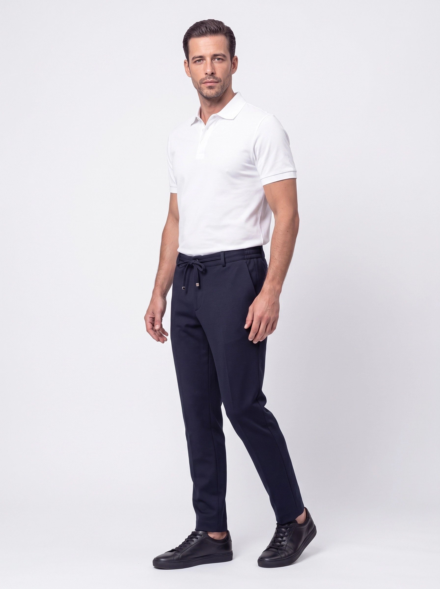 White StoneLacivert Yandan Cepli Slim Fit Jogger Spor Pantolon