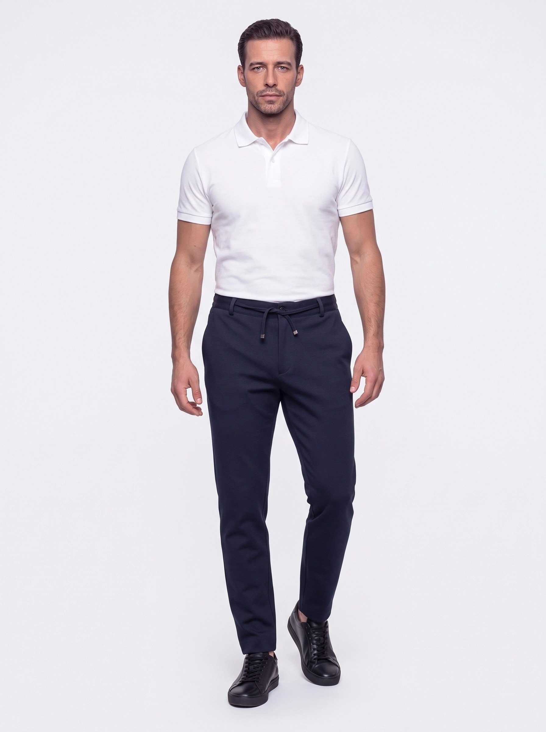 White StoneLacivert Yandan Cepli Slim Fit Jogger Spor Pantolon