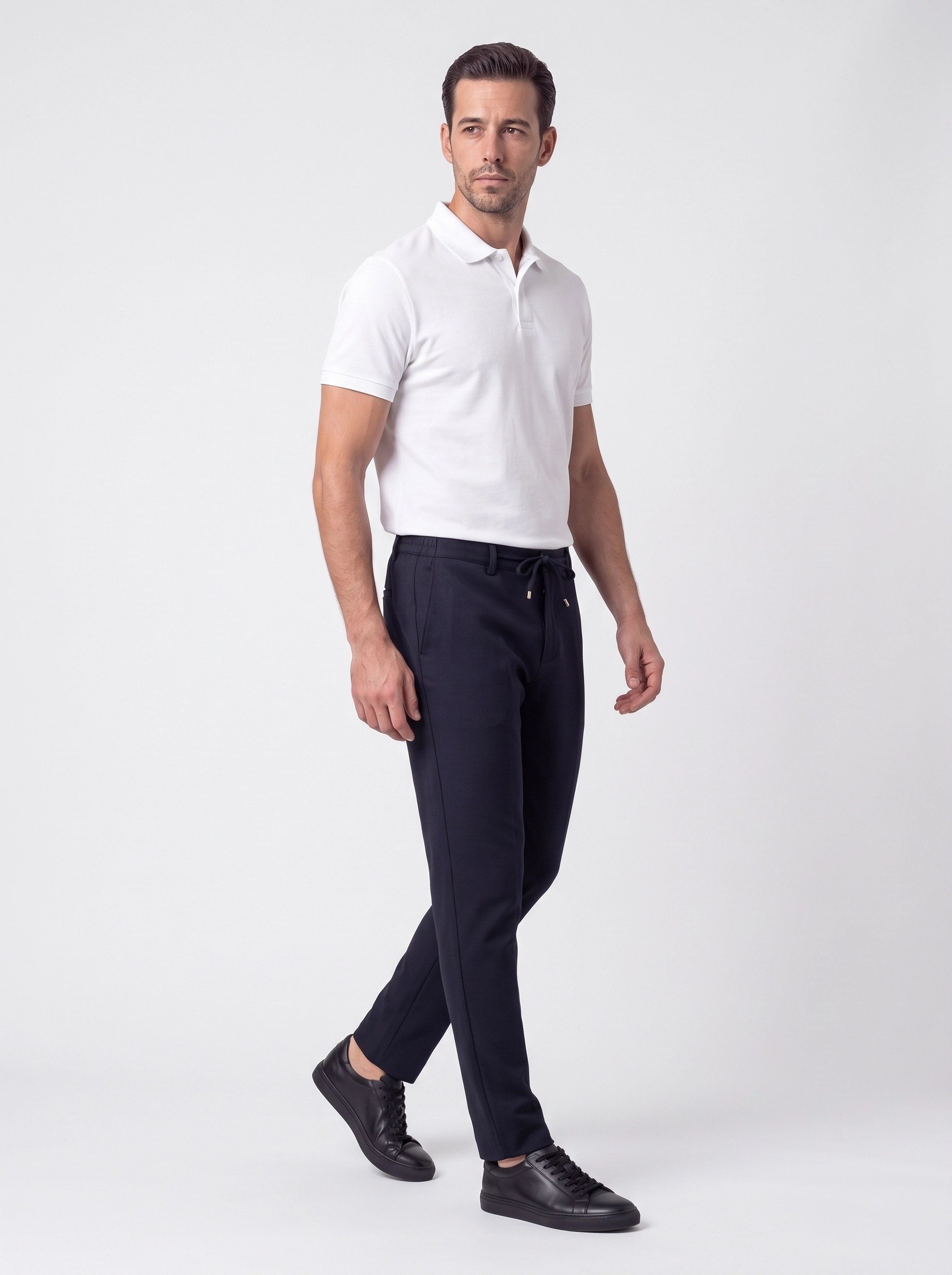 White StoneLacivert Yandan Lastikli Regular Fit Erkek Jogger Pantolon