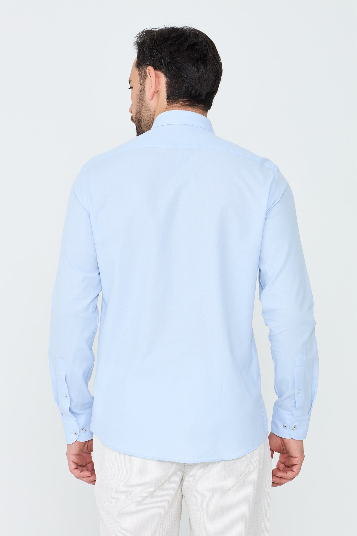 White StoneMavi %100 Pamuk Regular Fit Erkek Uzun Kollu Gömlek