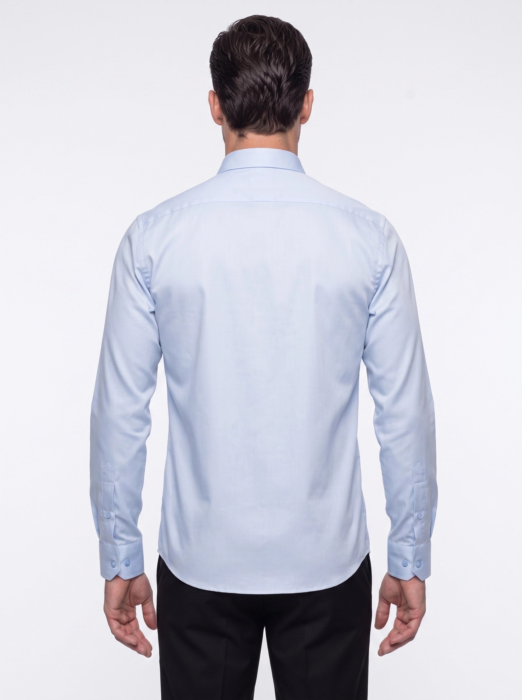 White StoneMavi Non-Iron Pamuklu Dynamic Fit Erkek Uzun Kollu Gömlek
