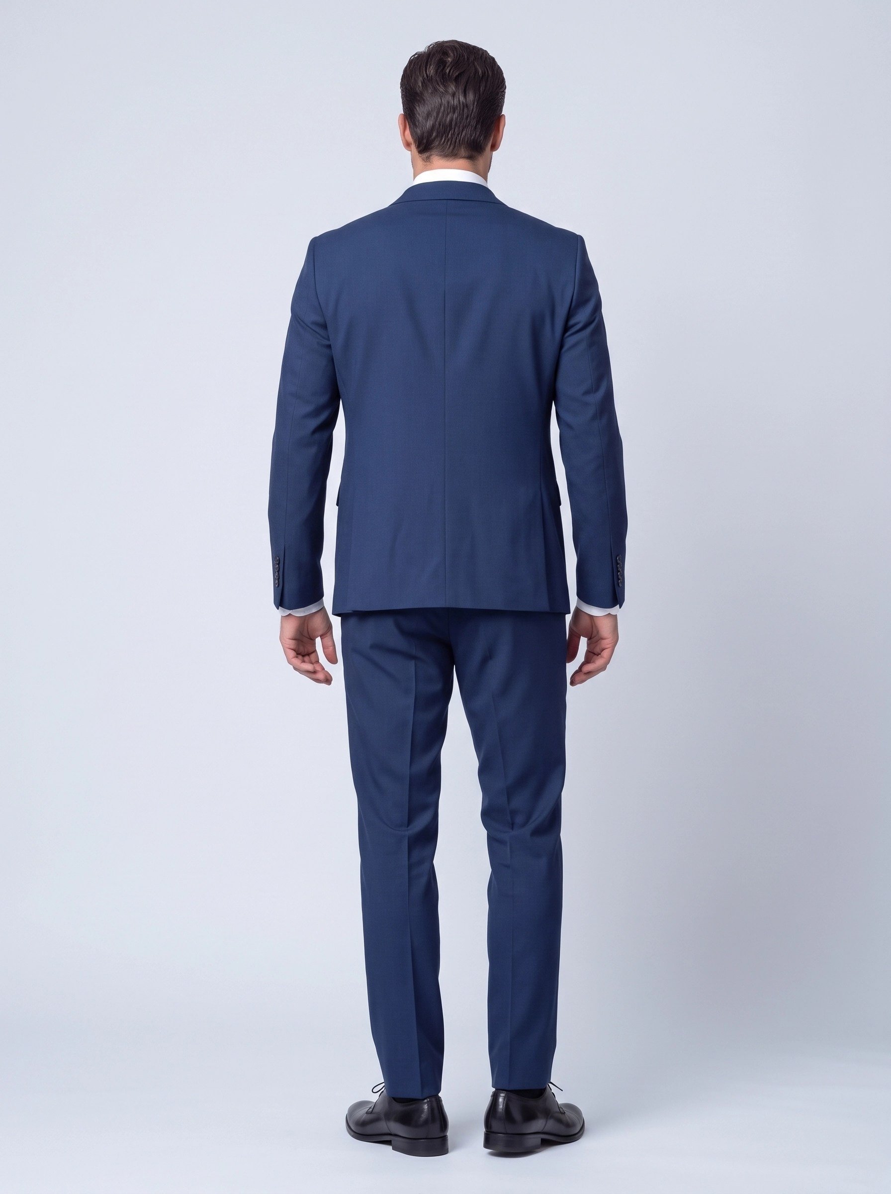 White StoneParlement Mavisi Regular Fit 4 Drop Mikro Desenli Mono Yaka Erkek Takım Elbise