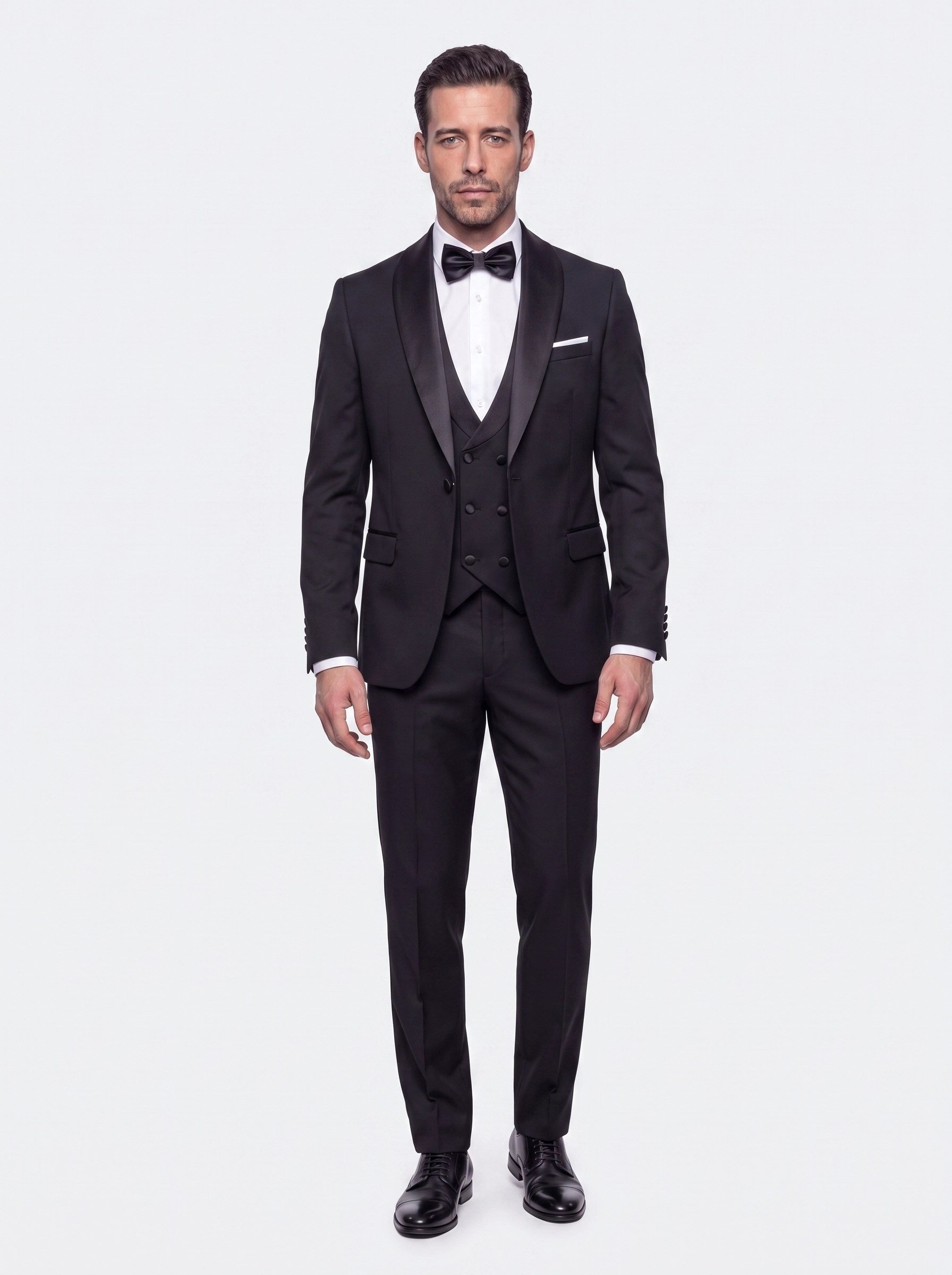 White StoneSiyah 6 Drop Slim Fit Yelekli Damatlık