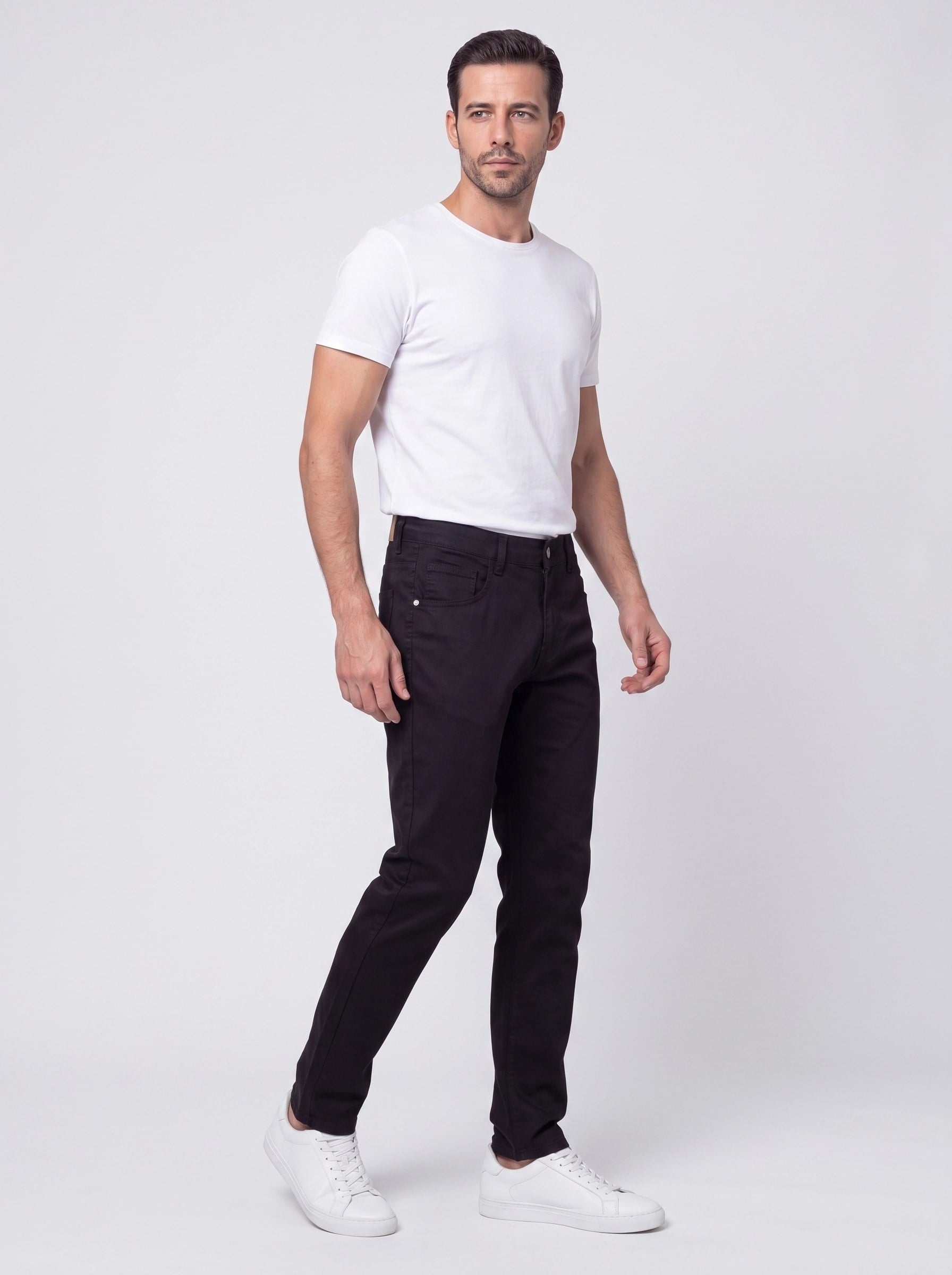 White StoneSiyah Dynamic Fit Erkek Chino Pantolon