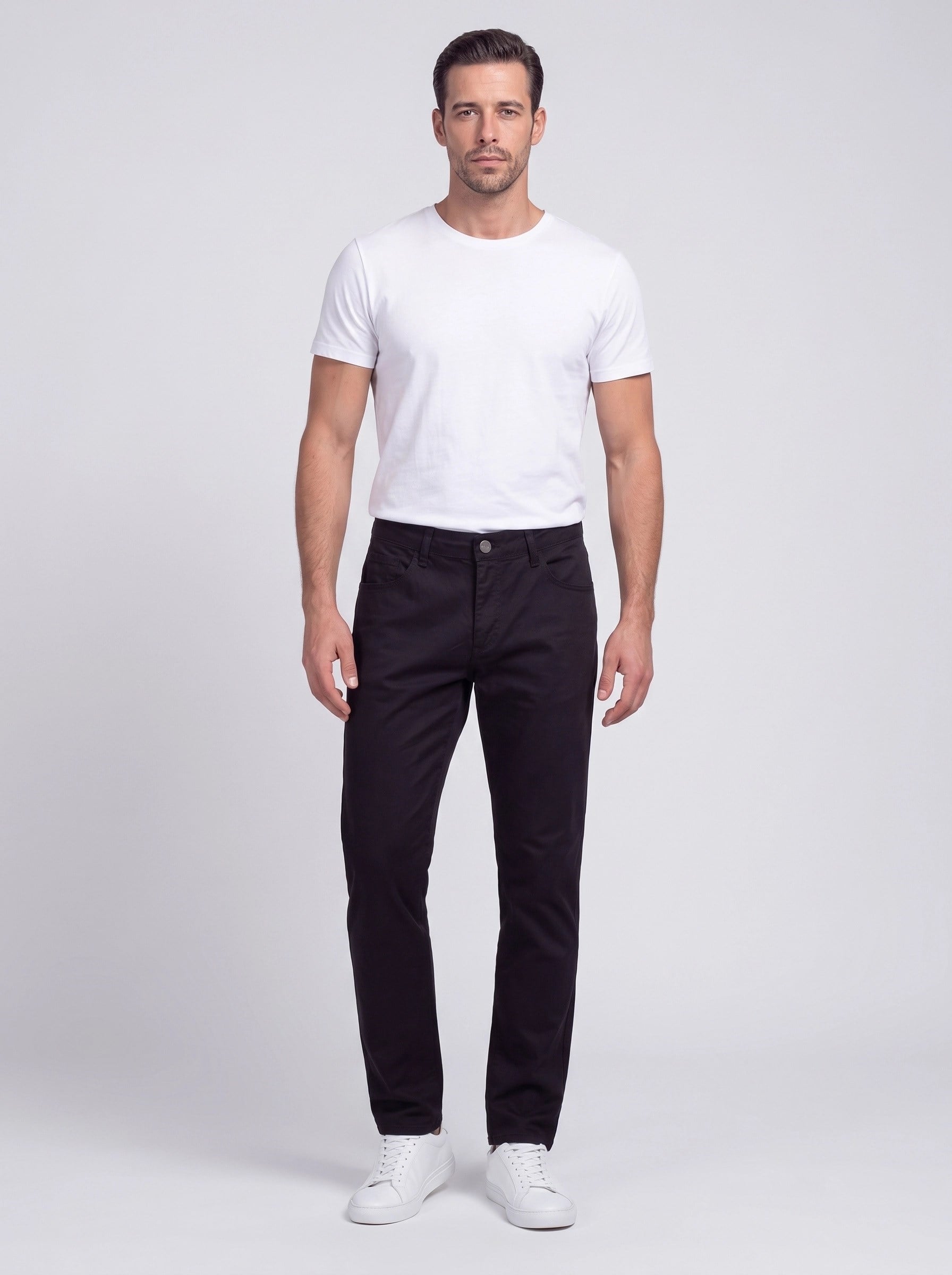 White StoneSiyah Dynamic Fit Erkek Chino Pantolon