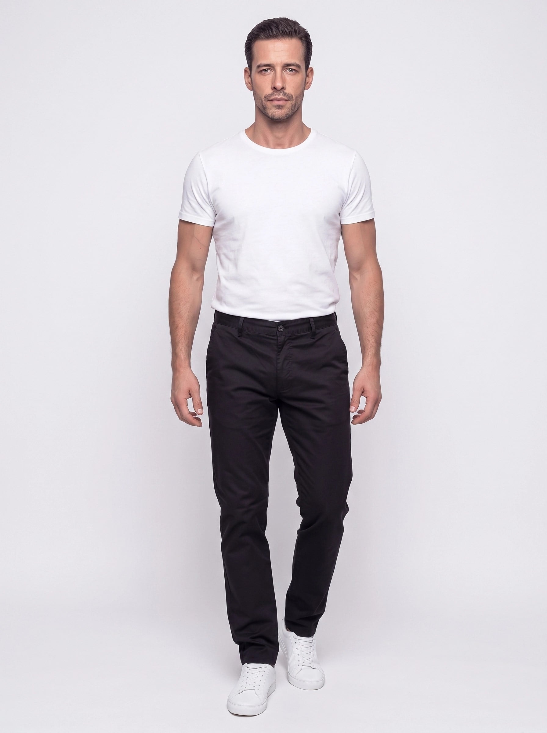 White StoneSiyah Dynamic Fit Yandan Lastikli Erkek Jogger Pantolon