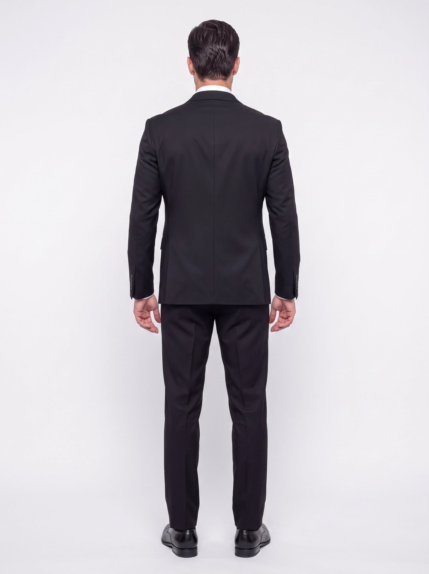 White StoneSiyah Mono Yaka 4 Drop Regular Fit Günlük Takım Elbise