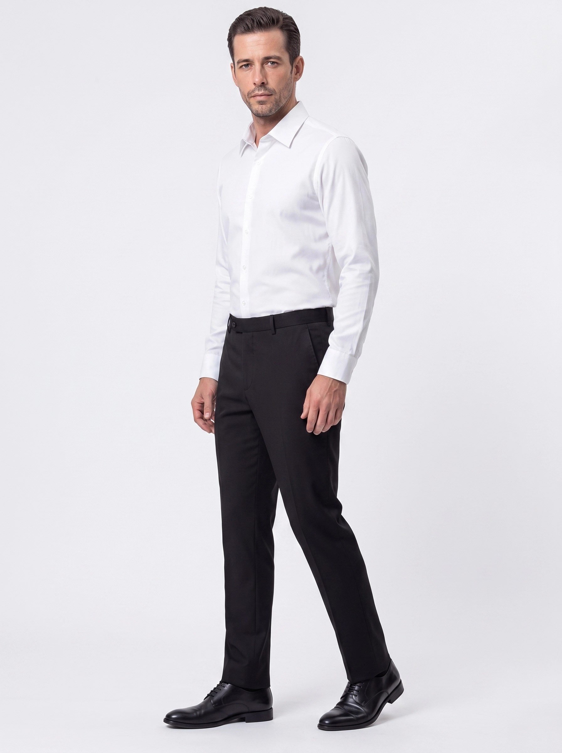 White StoneSiyah Regular Fit Erkek Kumaş Pantolon