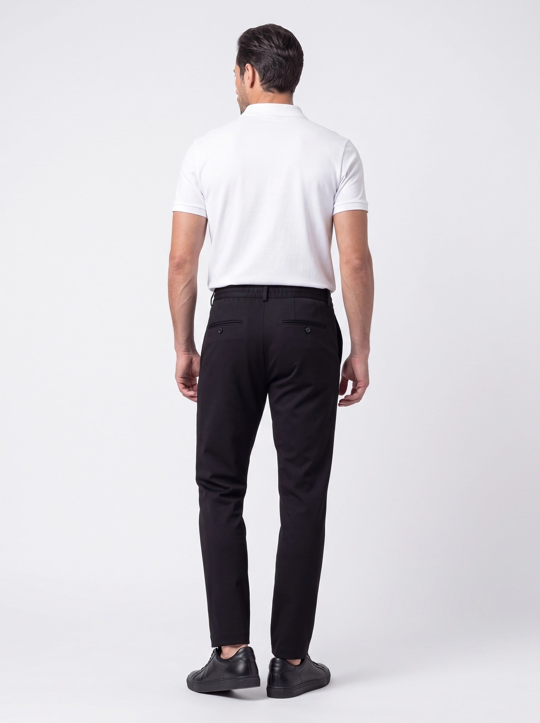 White StoneSiyah Yandan Cepli Slim Fit Jogger Spor Pantolon