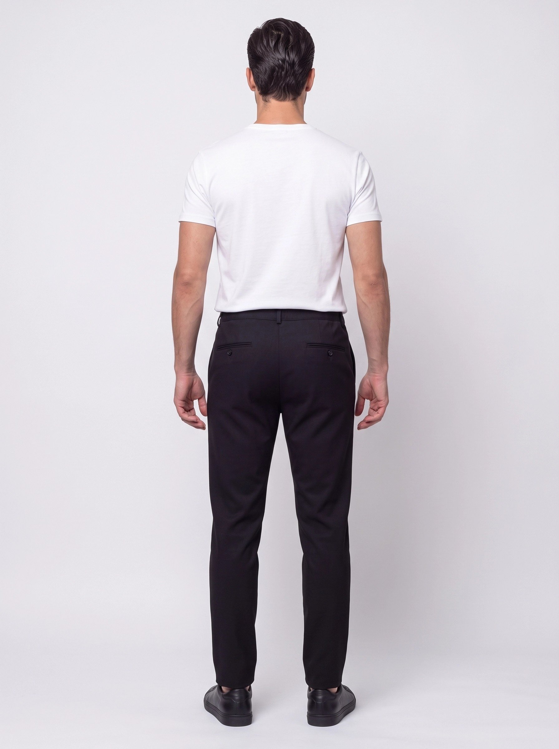 White StoneSiyah Yandan Lastikli Regular Fit Erkek Jogger Pantolon