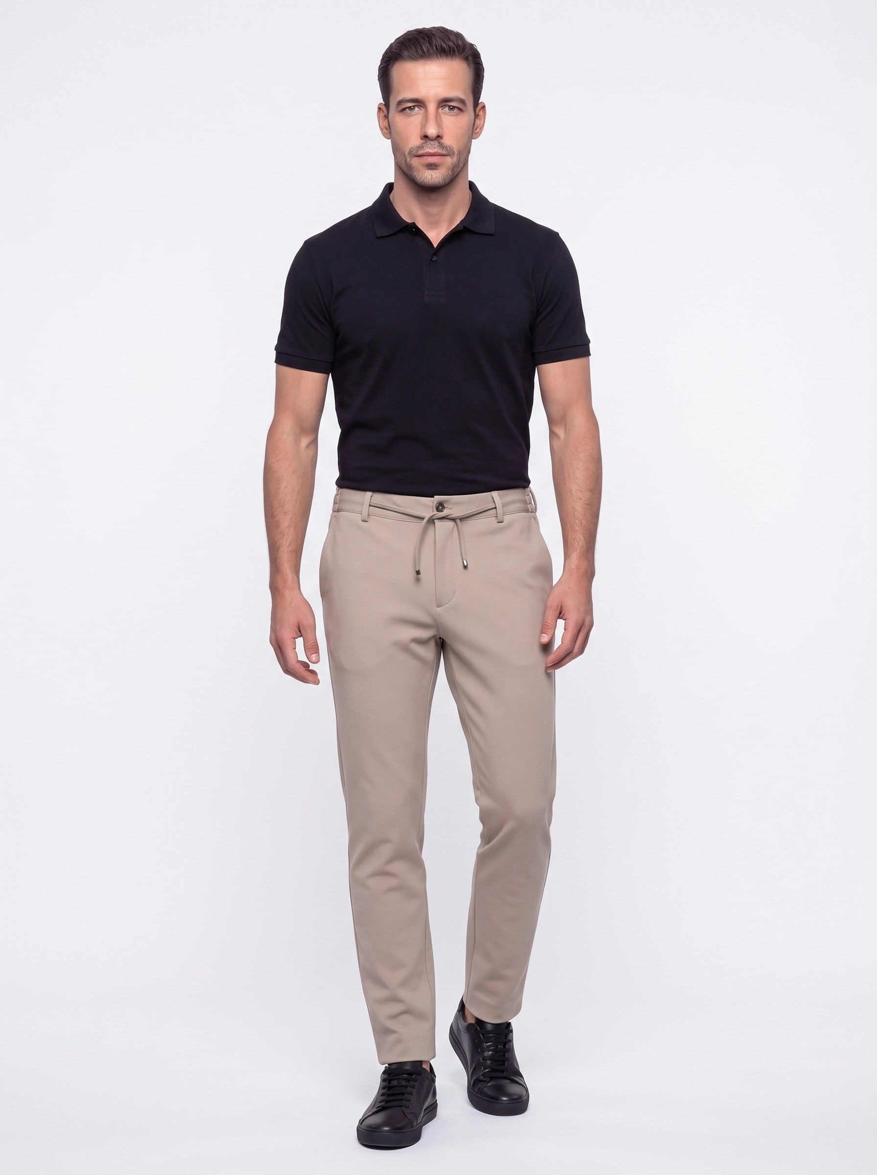 White StoneTaş Rengi Yandan Cepli Slim Fit Jogger Spor Pantolon