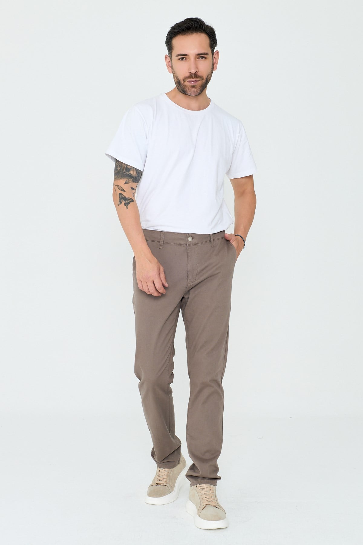 White StoneVizon Regular Fit Erkek Chino Pantolon
