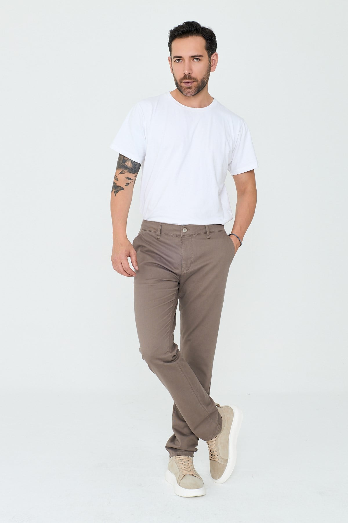 White StoneVizon Regular Fit Erkek Chino Pantolon