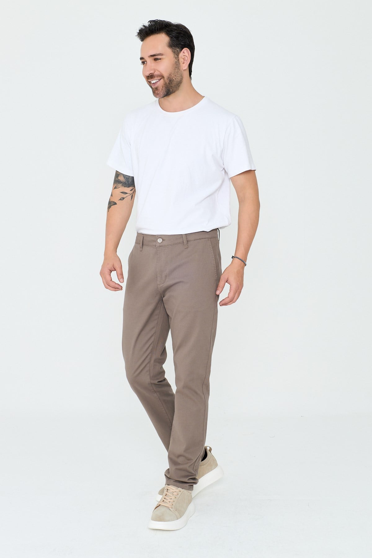 White StoneVizon Regular Fit Erkek Chino Pantolon