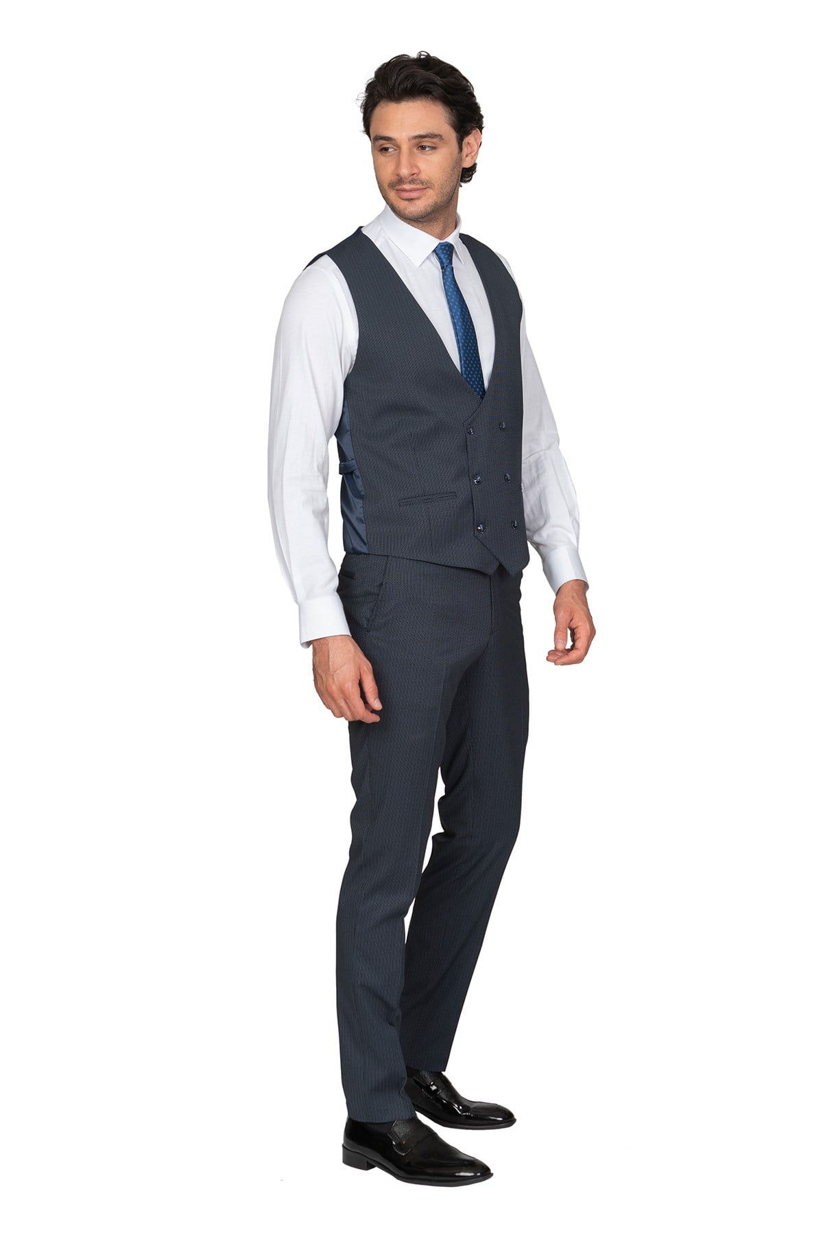 White StoneWHİTE STONE  2020-Y  %62 POLYESTER %35 VİSKON %2 LİKRA YELEKLİ TAKIM ELBİSE  033 KALIP  DESENLİ