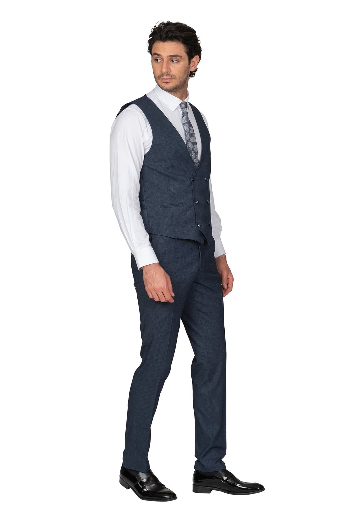 White StoneWHİTE STONE  2020-Y  %62 POLYESTER %35 VİSKON %2 LİKRA YELEKLİ TAKIM ELBİSE  033 KALIP  DESENLİ