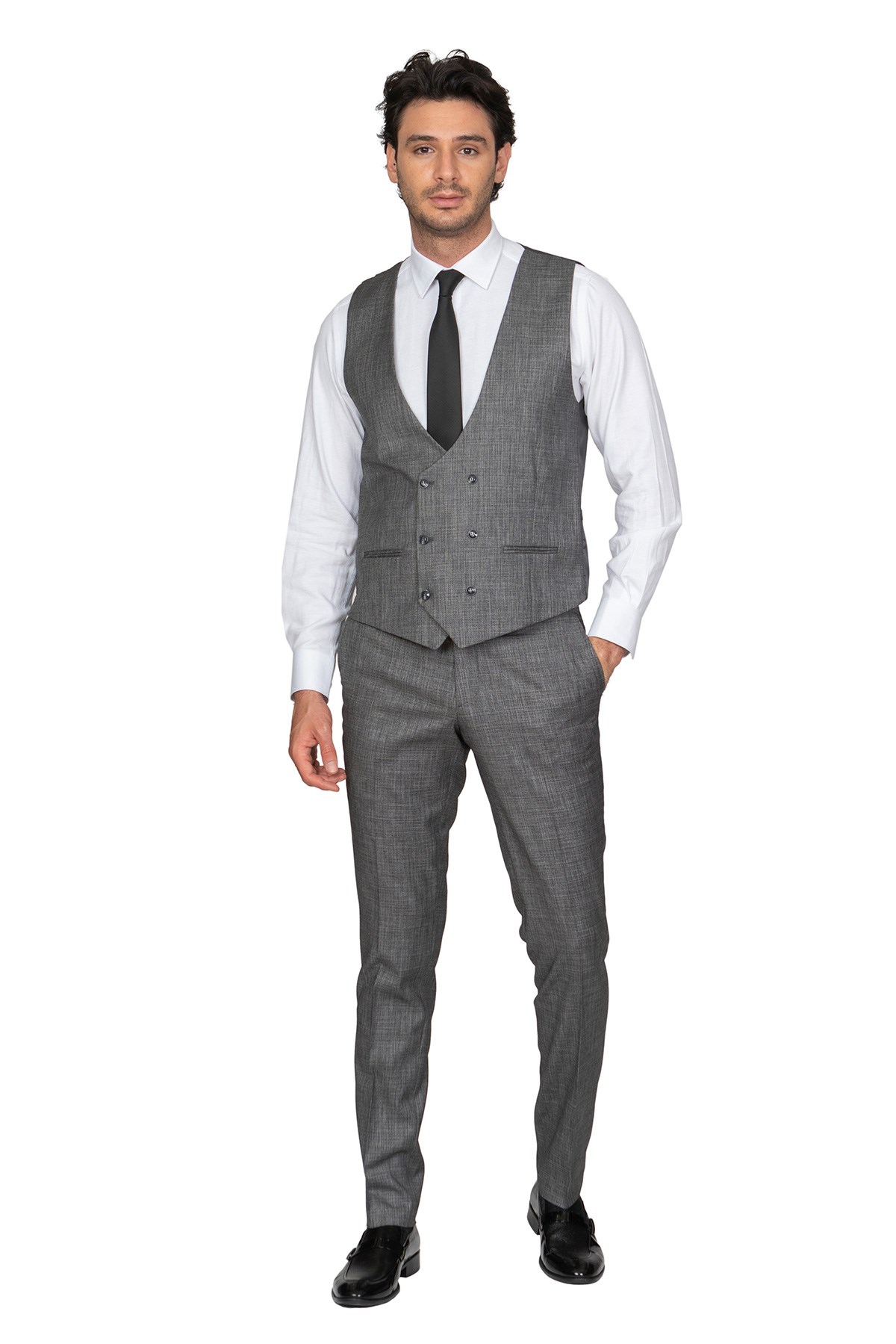 White StoneWHİTE STONE  2020-Y  %70 POLYESTER %28 VİSKON %2 LİKRA YELEKLİ TAKIM ELBİSE  033 KALIP  DESENLİ