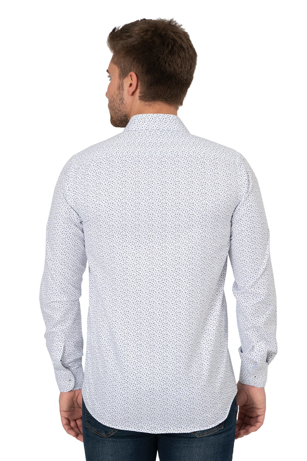 White StoneWHİTE STONE  2021-K  PAMUK- POLYESTER REGULAR GÖMLEK  REGULAR UZUNKOL  DESENLİ