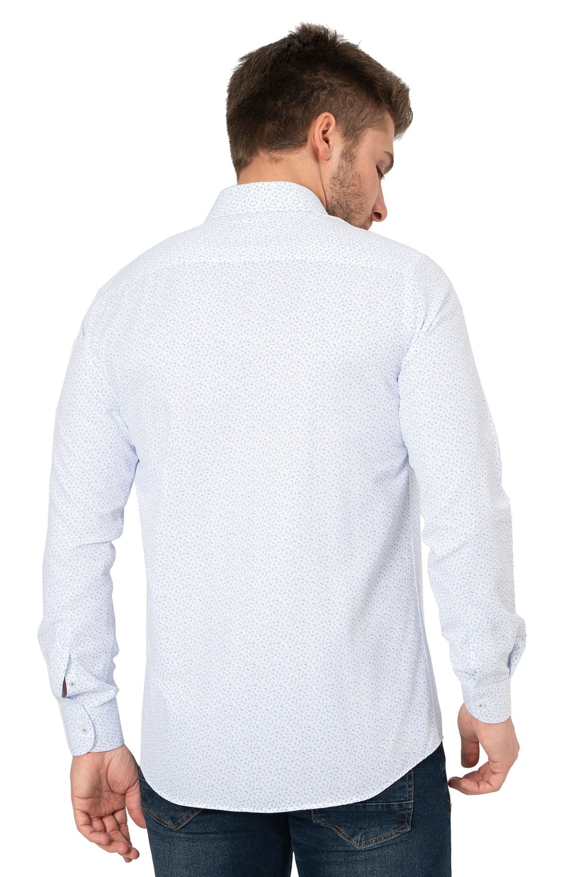 White StoneWHİTE STONE  2021-K  PAMUK- POLYESTER REGULAR GÖMLEK  REGULAR UZUNKOL  DESENLİ