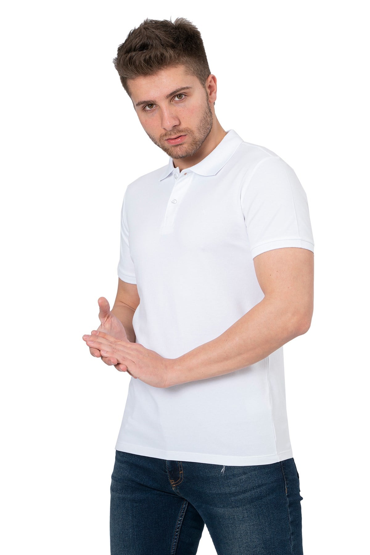 White StoneWHİTE STONE  2021-Y  DÜZ PİKE POLO YAKA TİŞÖRT    BEYAZ