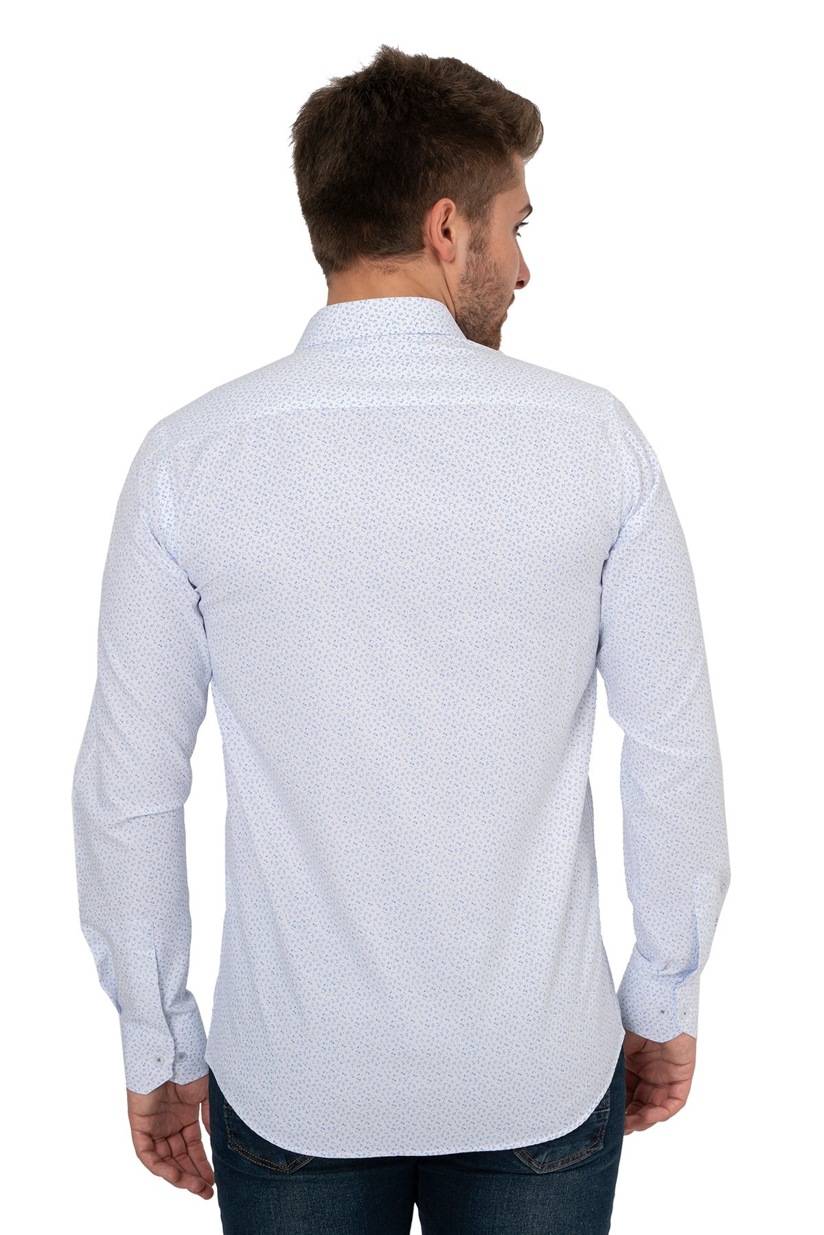 White StoneWHİTE STONE  2021-Y  PAMUK- POLYESTER REGULAR GÖMLEK  REGULAR UZUNKOL  DESENLİ