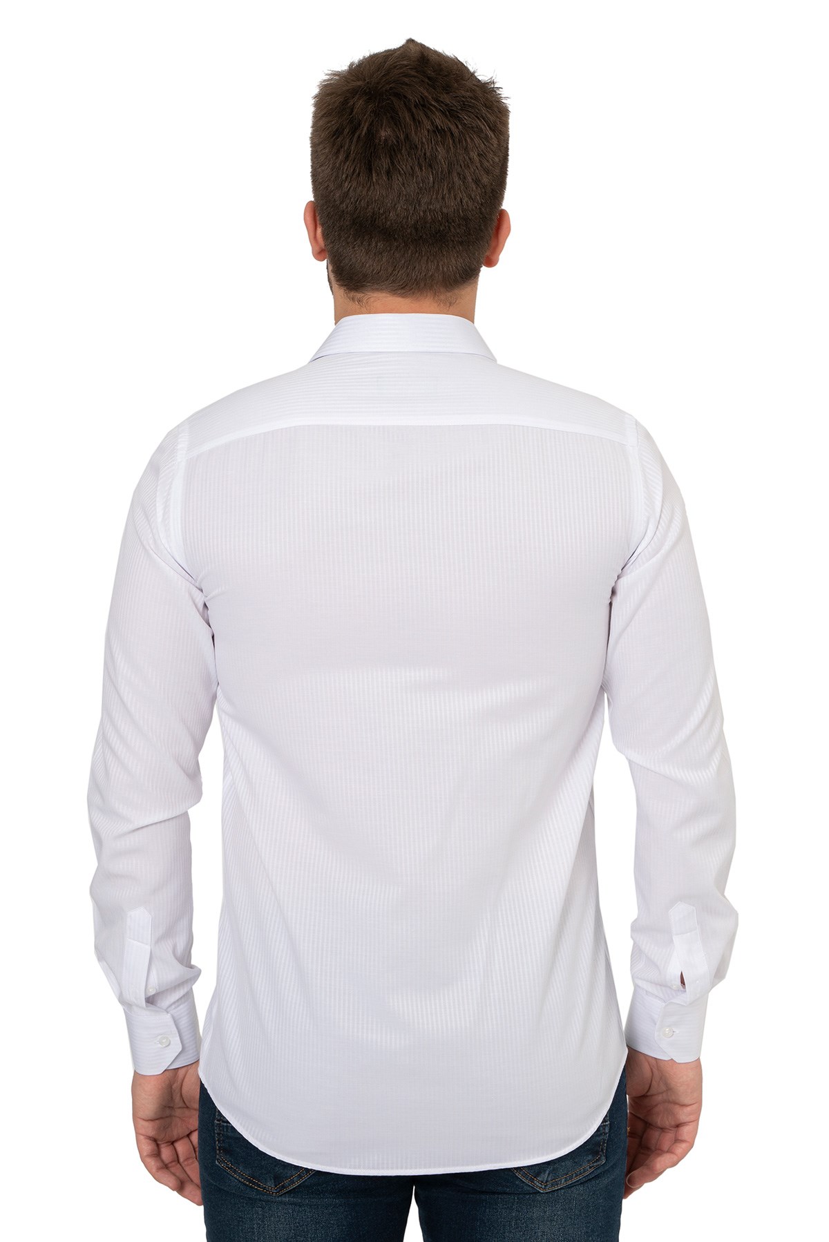 White StoneWHİTE STONE  2021-Y  PAMUK- POLYESTER REGULAR GÖMLEK  REGULAR UZUNKOL  DES BEYAZ