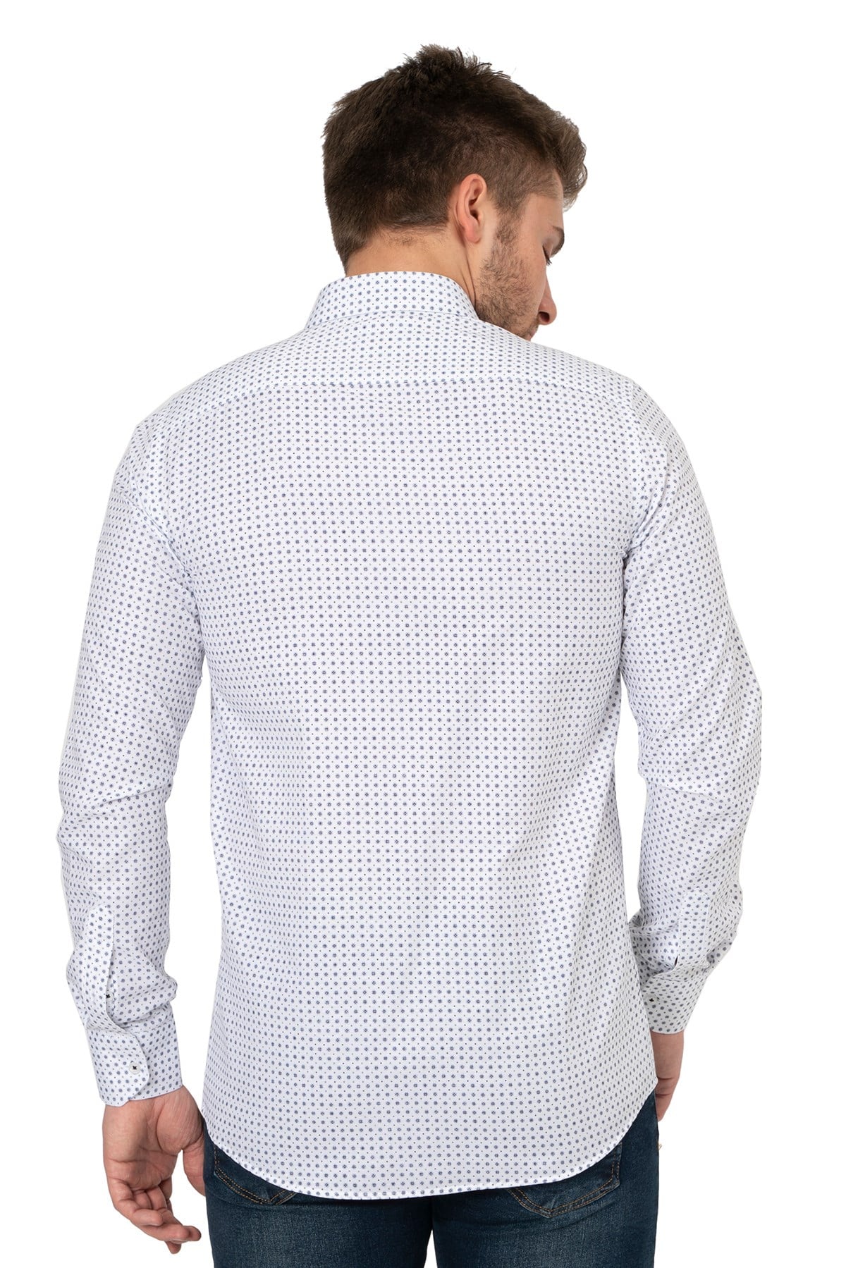White StoneWHİTE STONE  2021-Y  PAMUK- POLYESTER REGULAR GÖMLEK  REGULAR UZUNKOL  DESENLİ