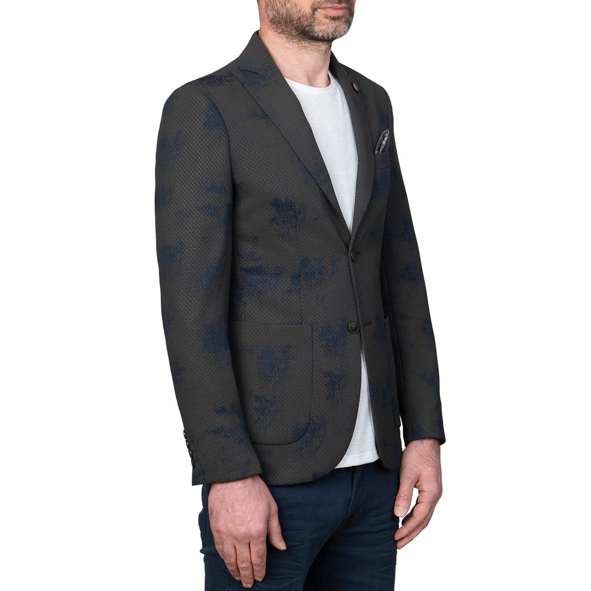 White StoneWhite Stone  Snake Ceket Slim Fit  Desenli Yeşil