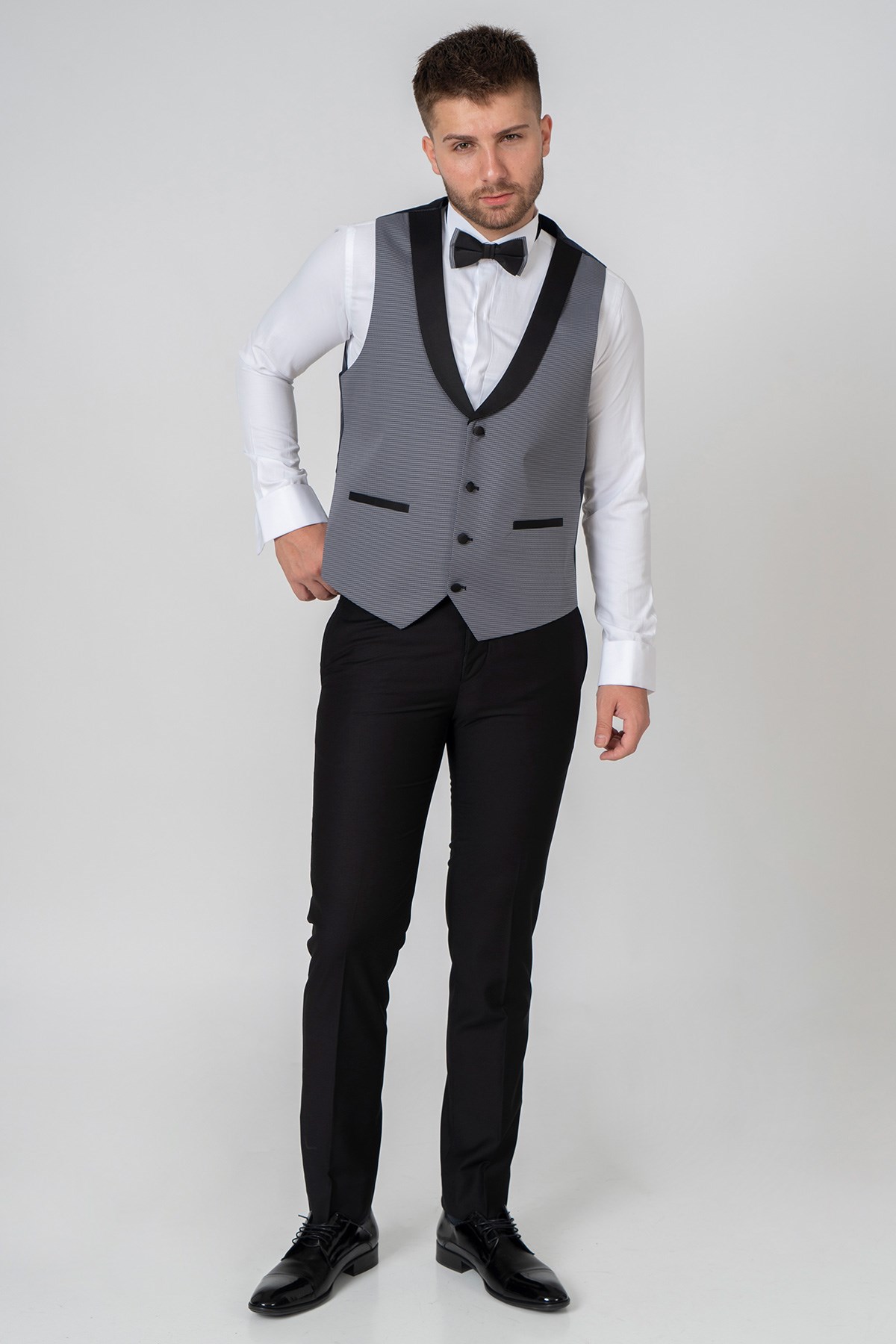 White StoneWHİTE STONE  2022-Y  D106  DAMATLIK DESENLİ  TAKIM ELBİSE  133 KALIP REGULAR  DES GRİ